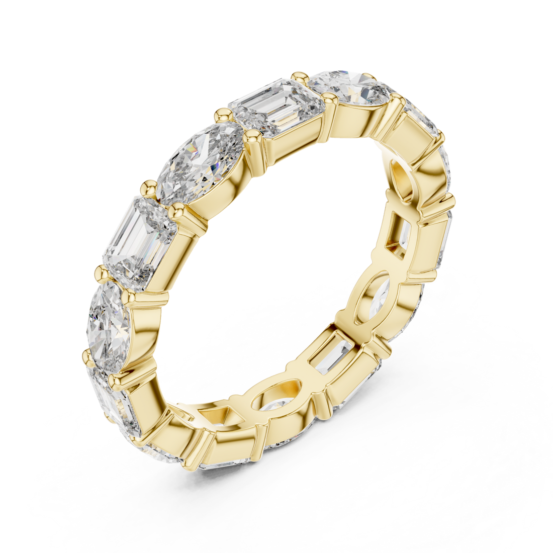 Gold Classic Marvel Shared Prong Eternity Band Right View