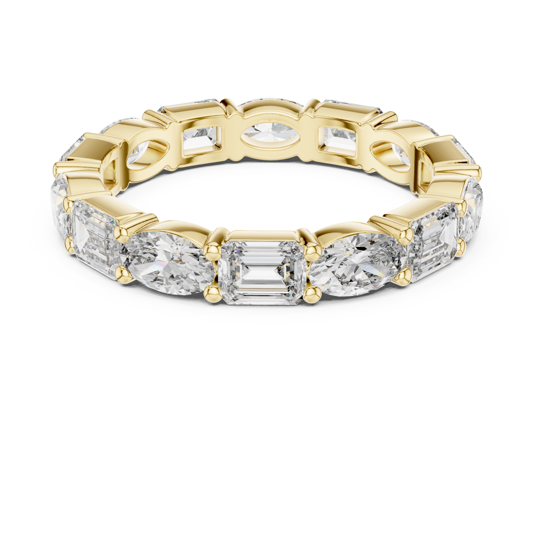 Gold Classic Marvel Shared Prong Eternity Band Right View