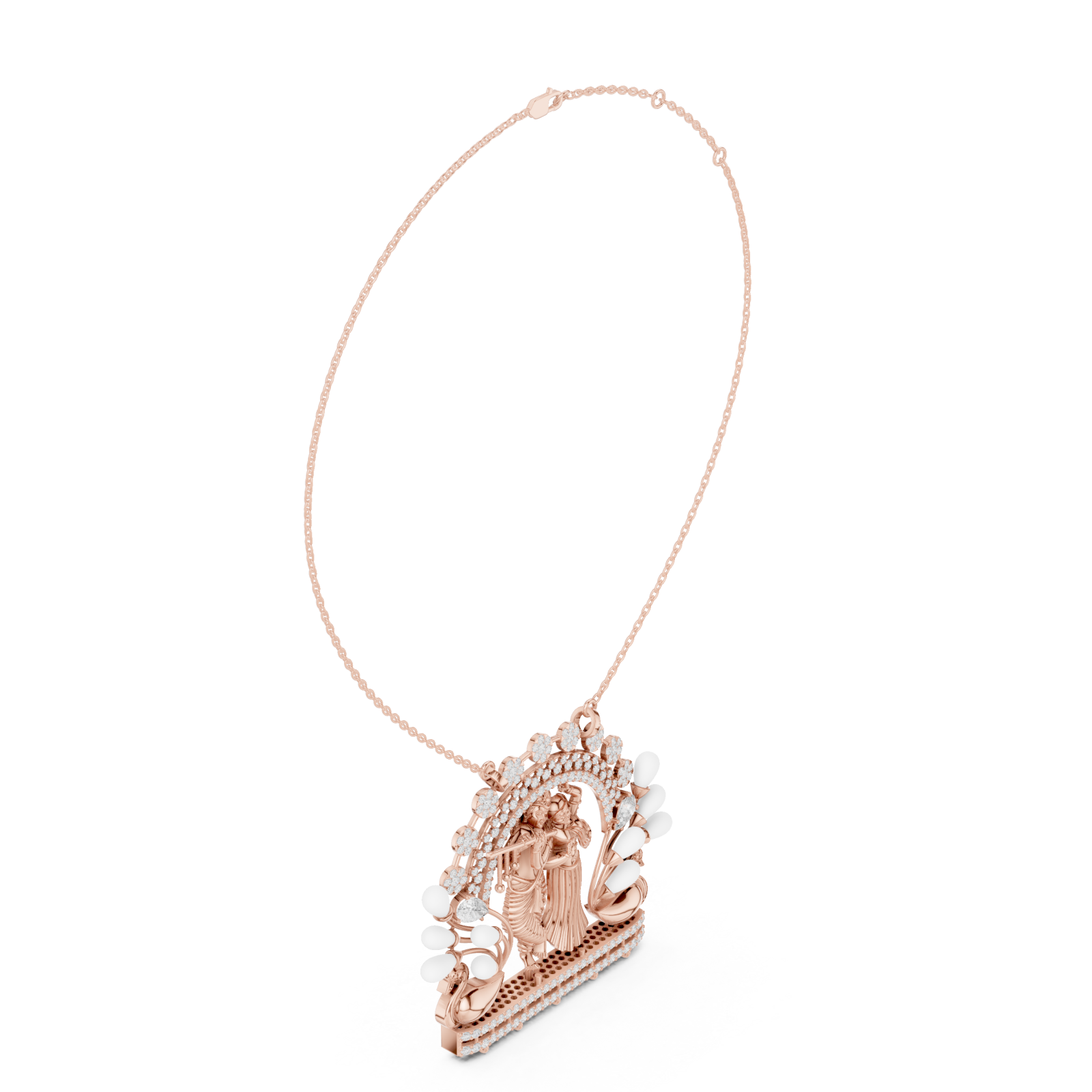  Rose Gold Celestial Harmony Guardians Emblem Necklace Left View