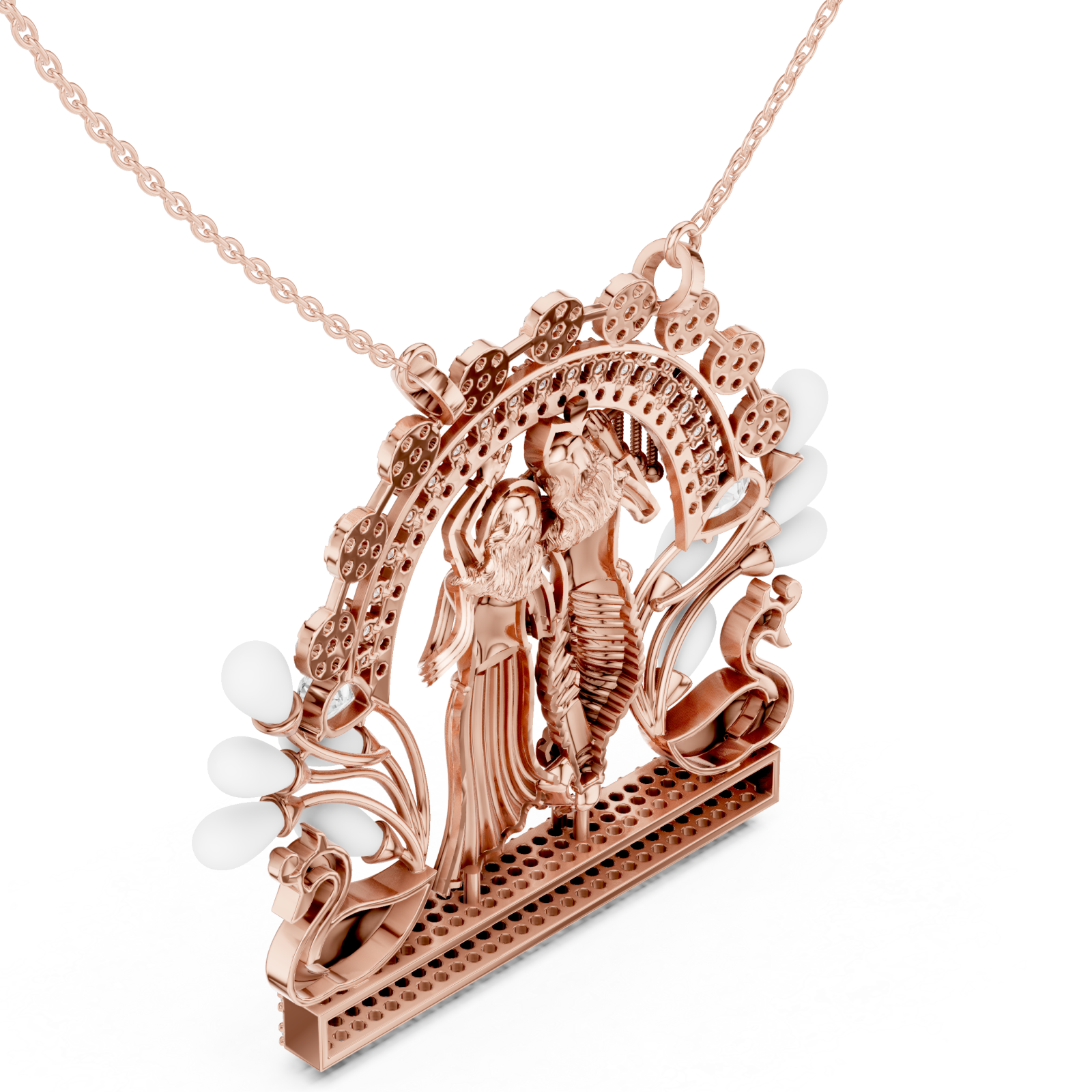  Rose Gold Celestial Harmony Guardians Emblem Necklace Right View