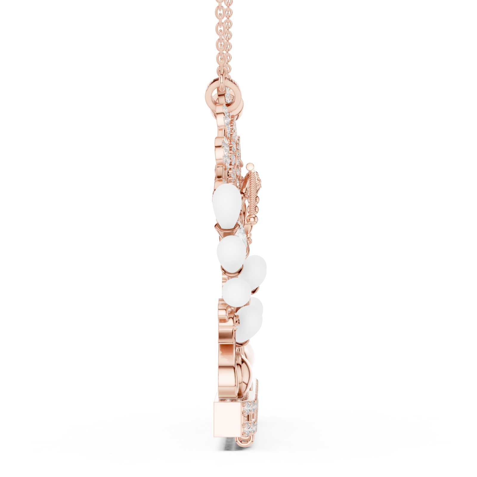  Rose Gold Celestial Harmony Guardians Emblem Necklace Side View