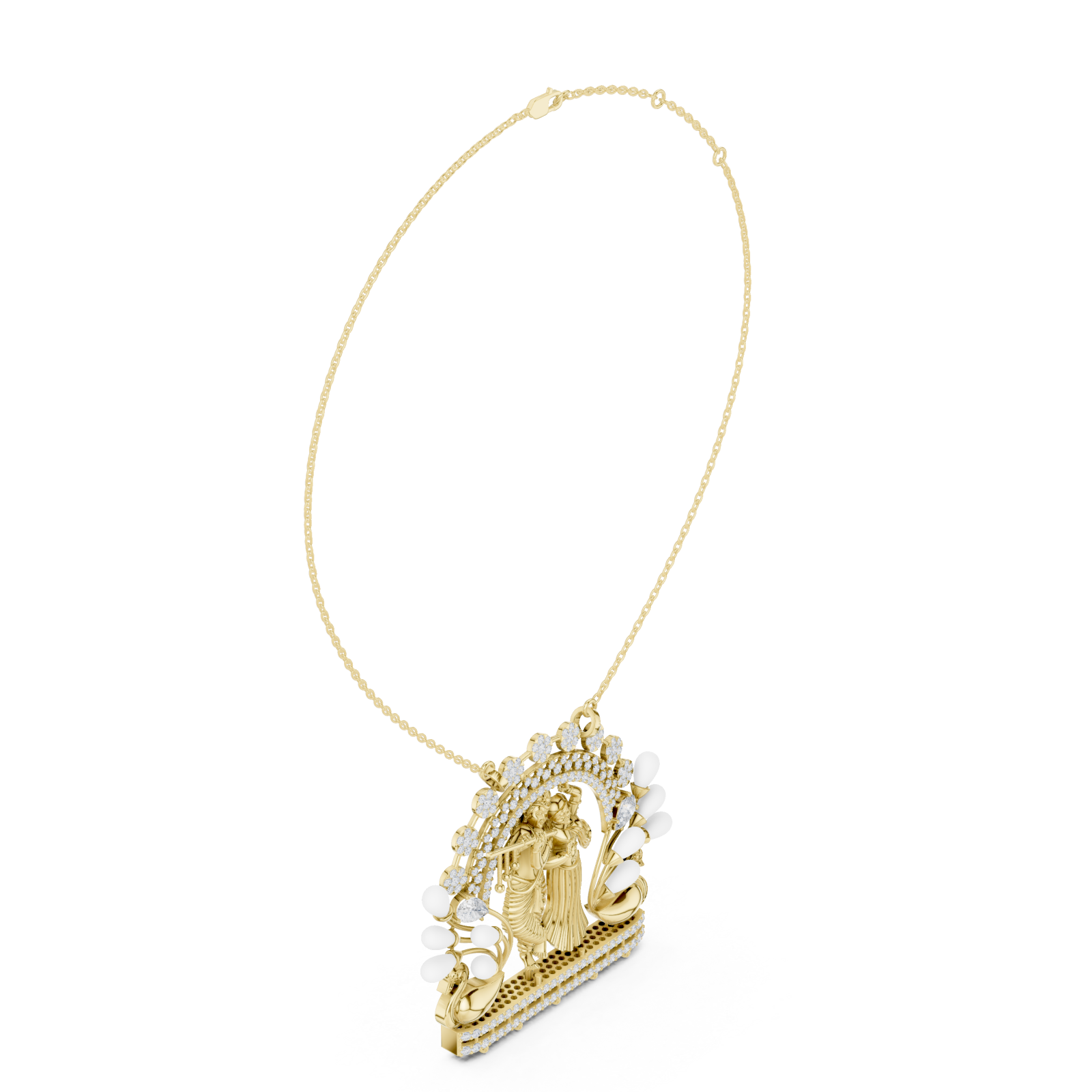  Gold Celestial Harmony Guardians Emblem Necklace Left View