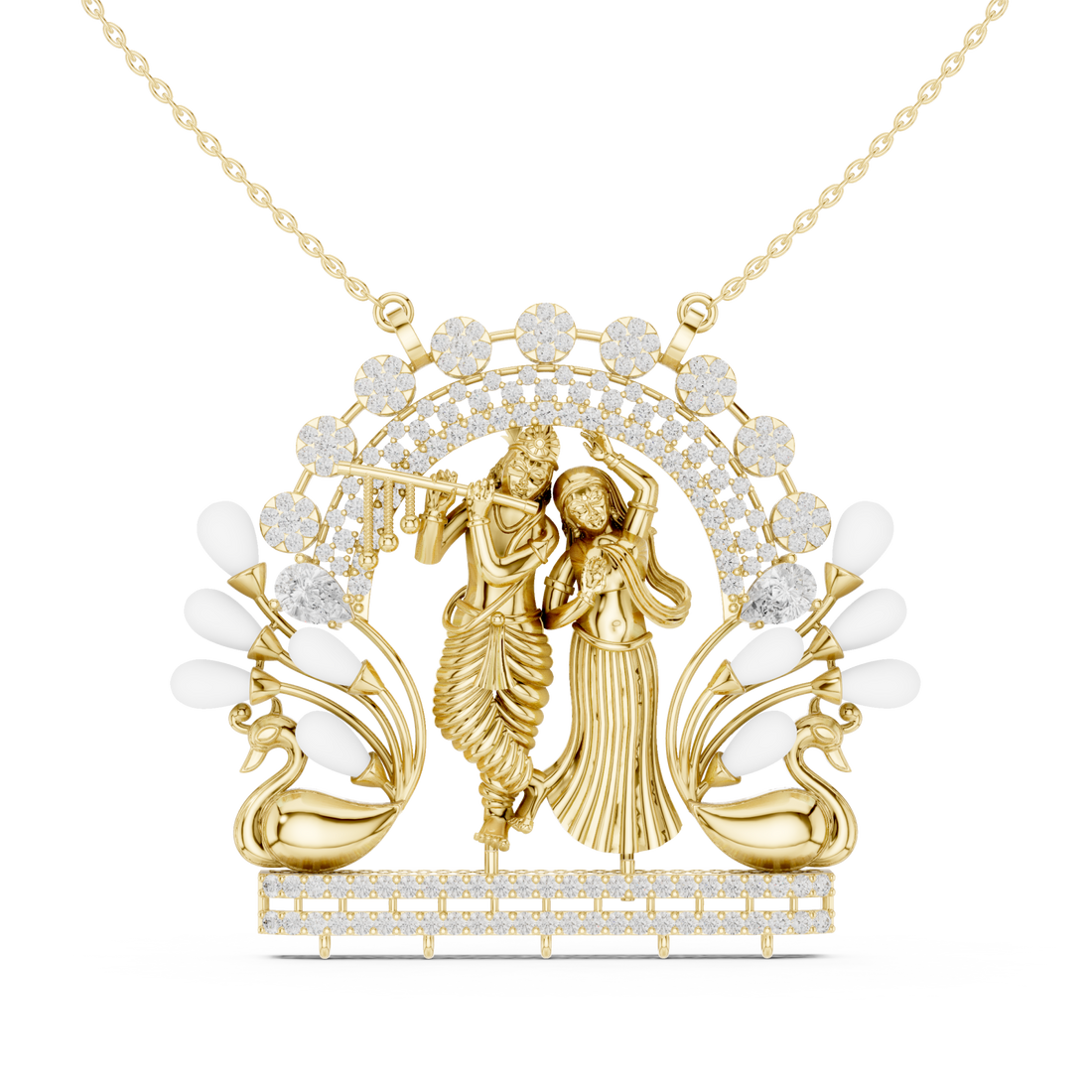 Gold Celestial Harmony Guardians Emblem Necklace Right View