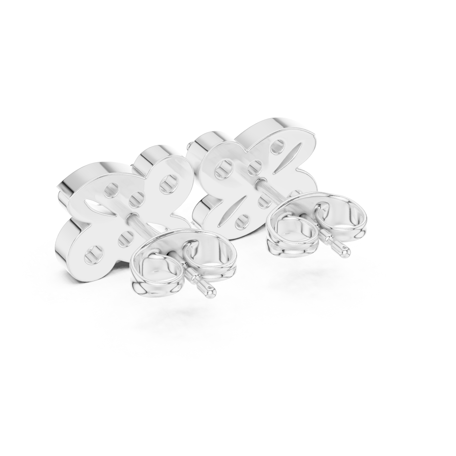  White Gold Classic Twinned Light Studs Side View