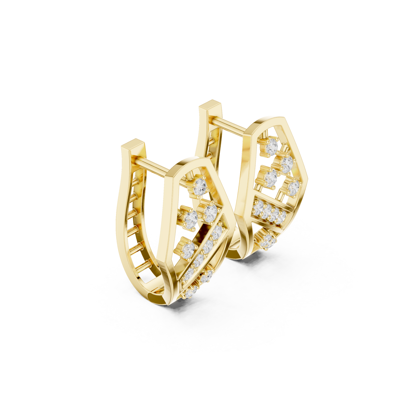  Gold Classic Twinned Light Studs Left View