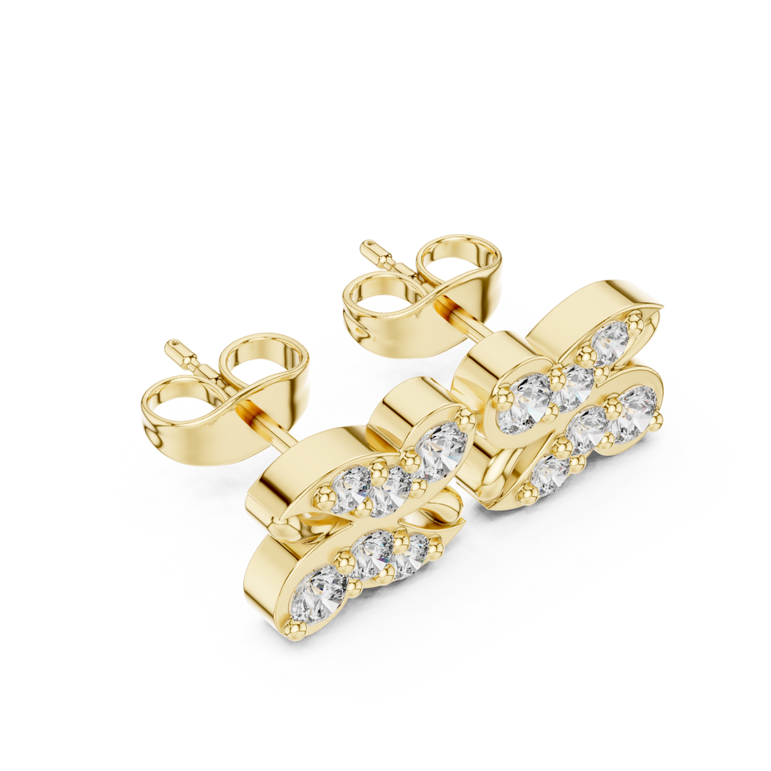 Gold Classic Twinned Light Studs Right View