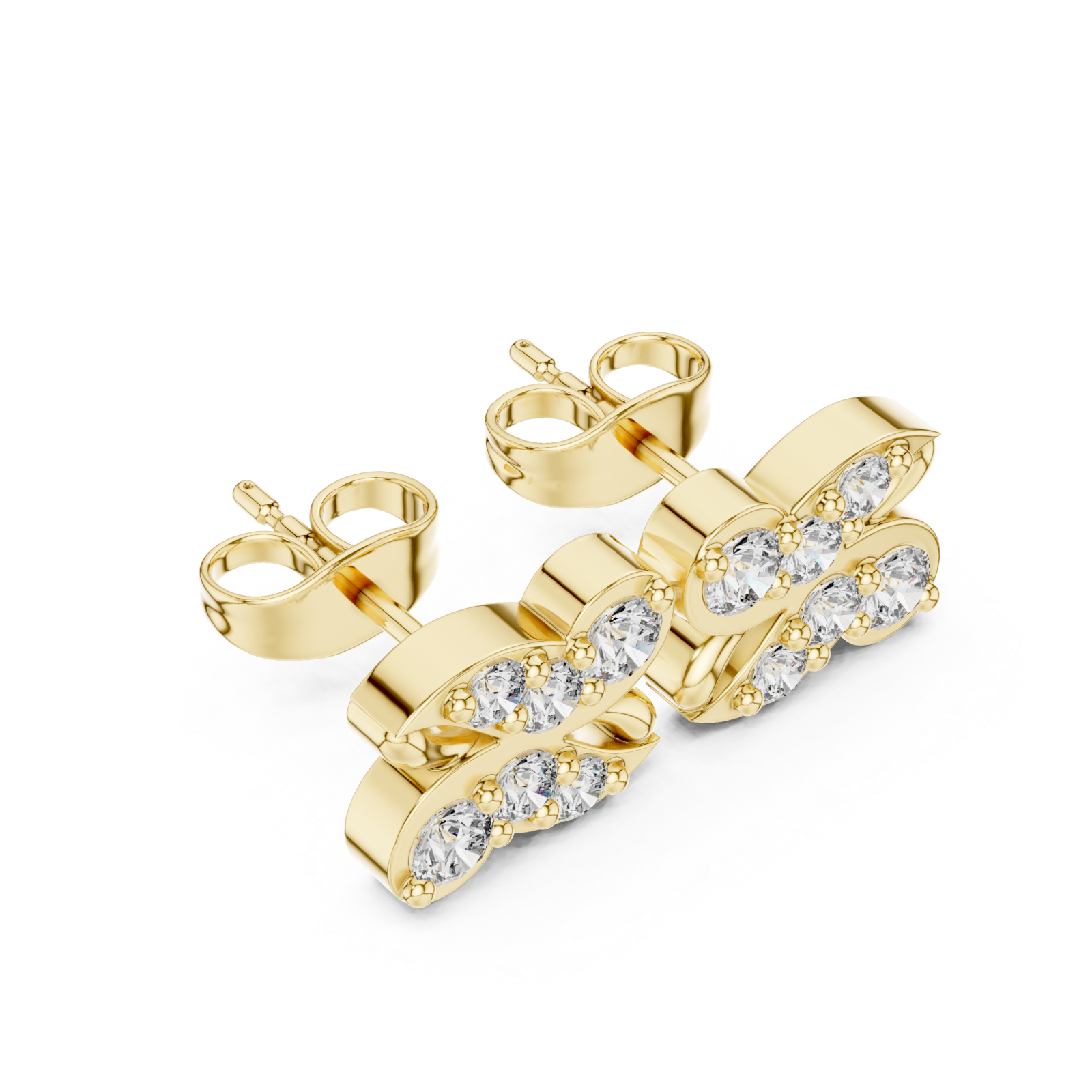 Gold Classic Twinned Light Studs Right View