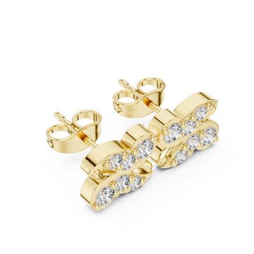 Gold Classic Twinned Light Studs Right View