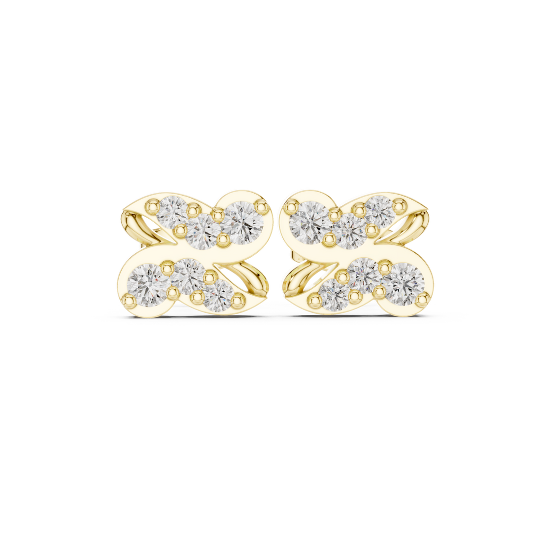 Gold Classic Twinned Light Studs Right View