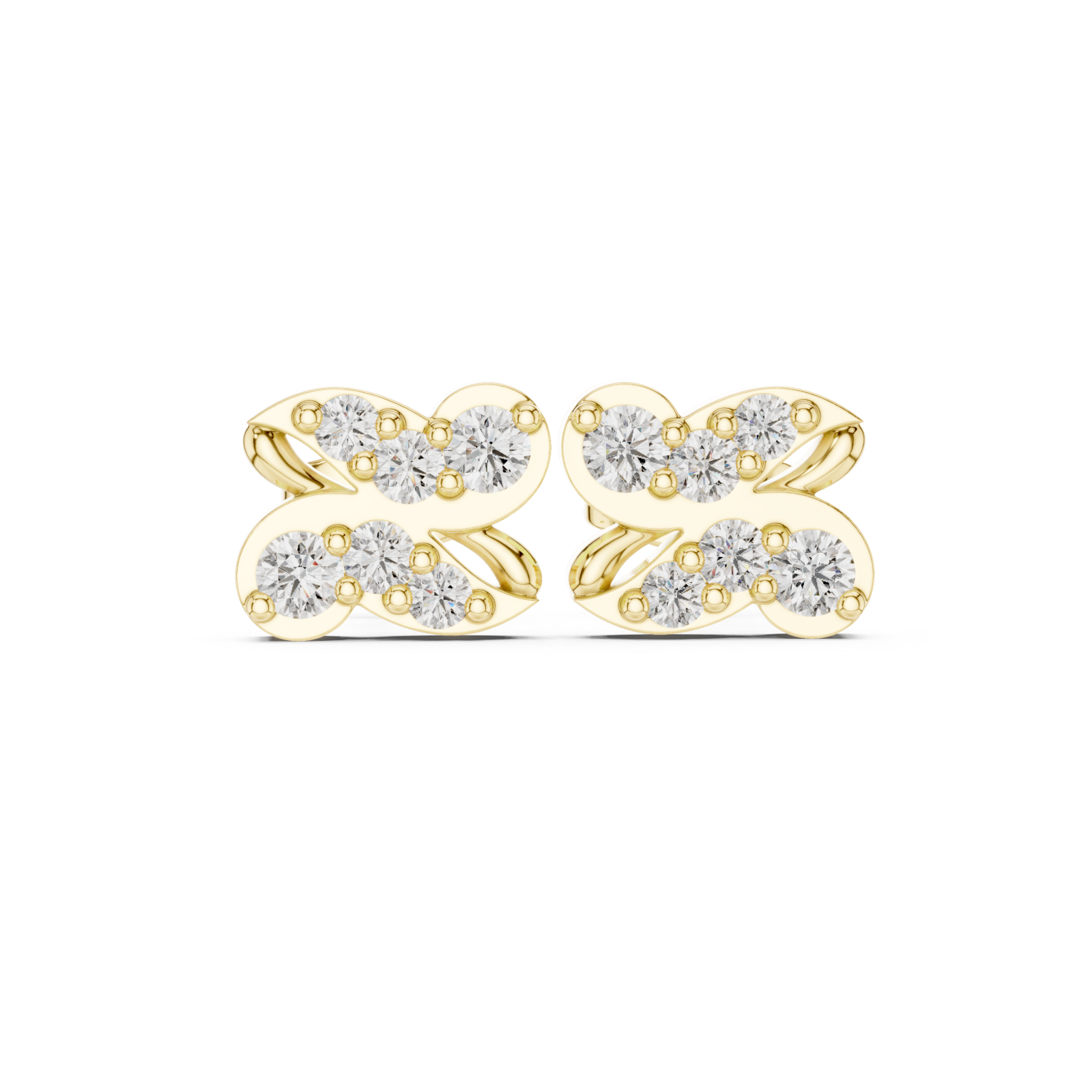  Gold Classic Twinned Light Studs Front View