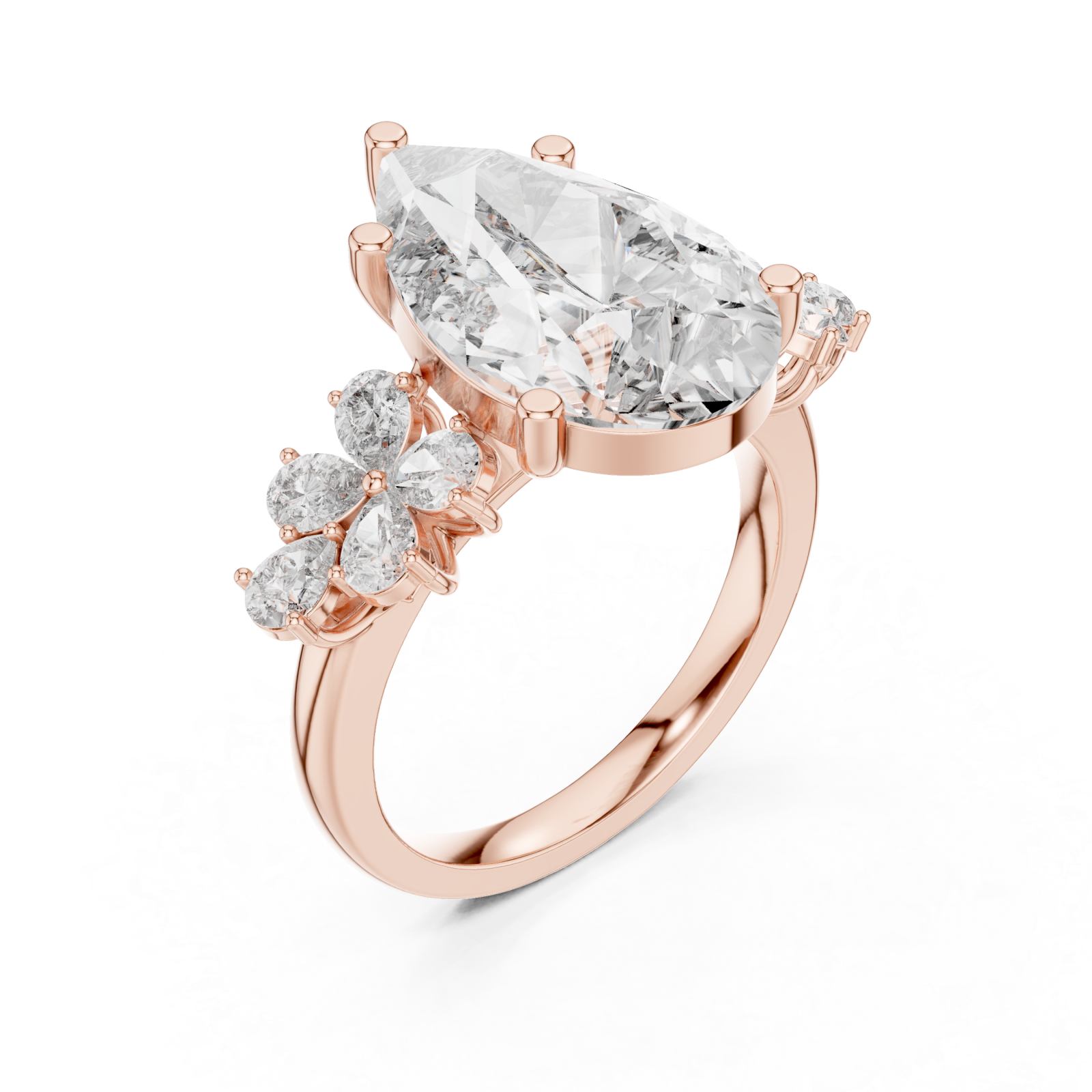  Rose Gold Ethereal Garden Promise Solitaire Ring Right View
