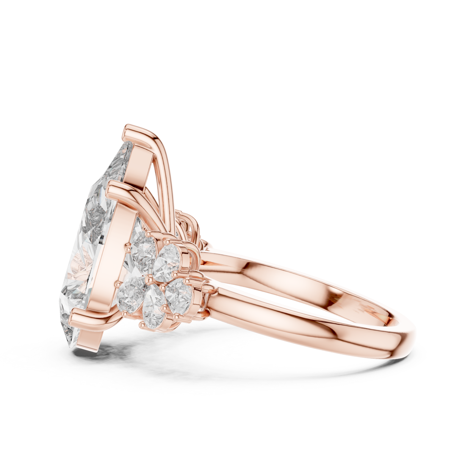  Rose Gold Ethereal Garden Promise Solitaire Ring Side View
