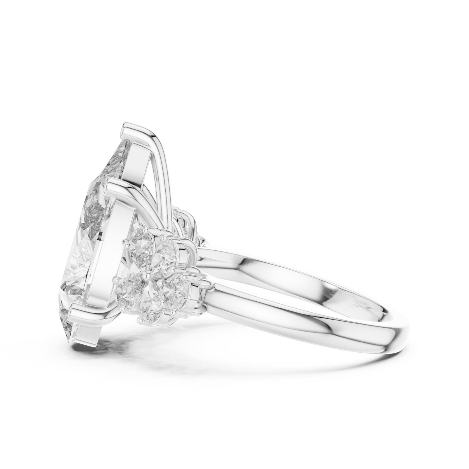  White Gold Ethereal Garden Promise Solitaire Ring Side View