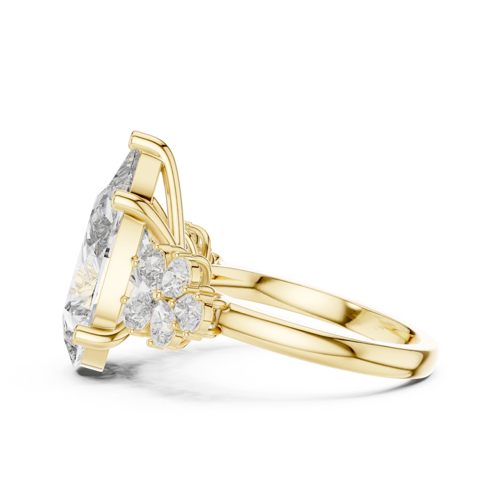  Gold Ethereal Garden Promise Solitaire Ring Side View