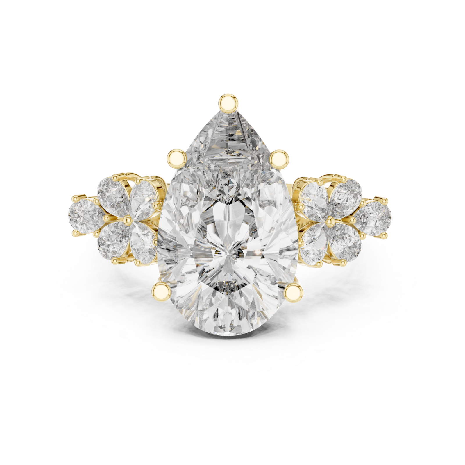  Gold Ethereal Garden Promise Solitaire Ring Front View