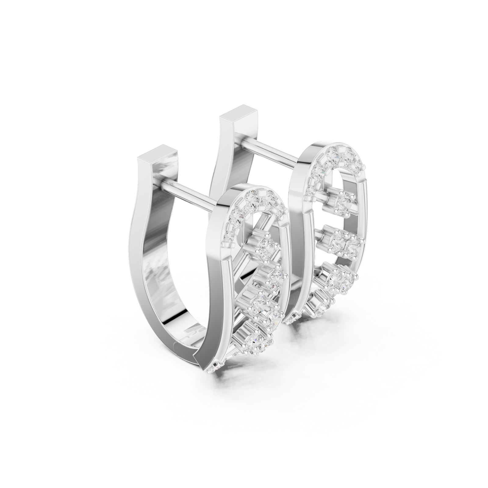  White Gold Radiant Wave Studs Left View