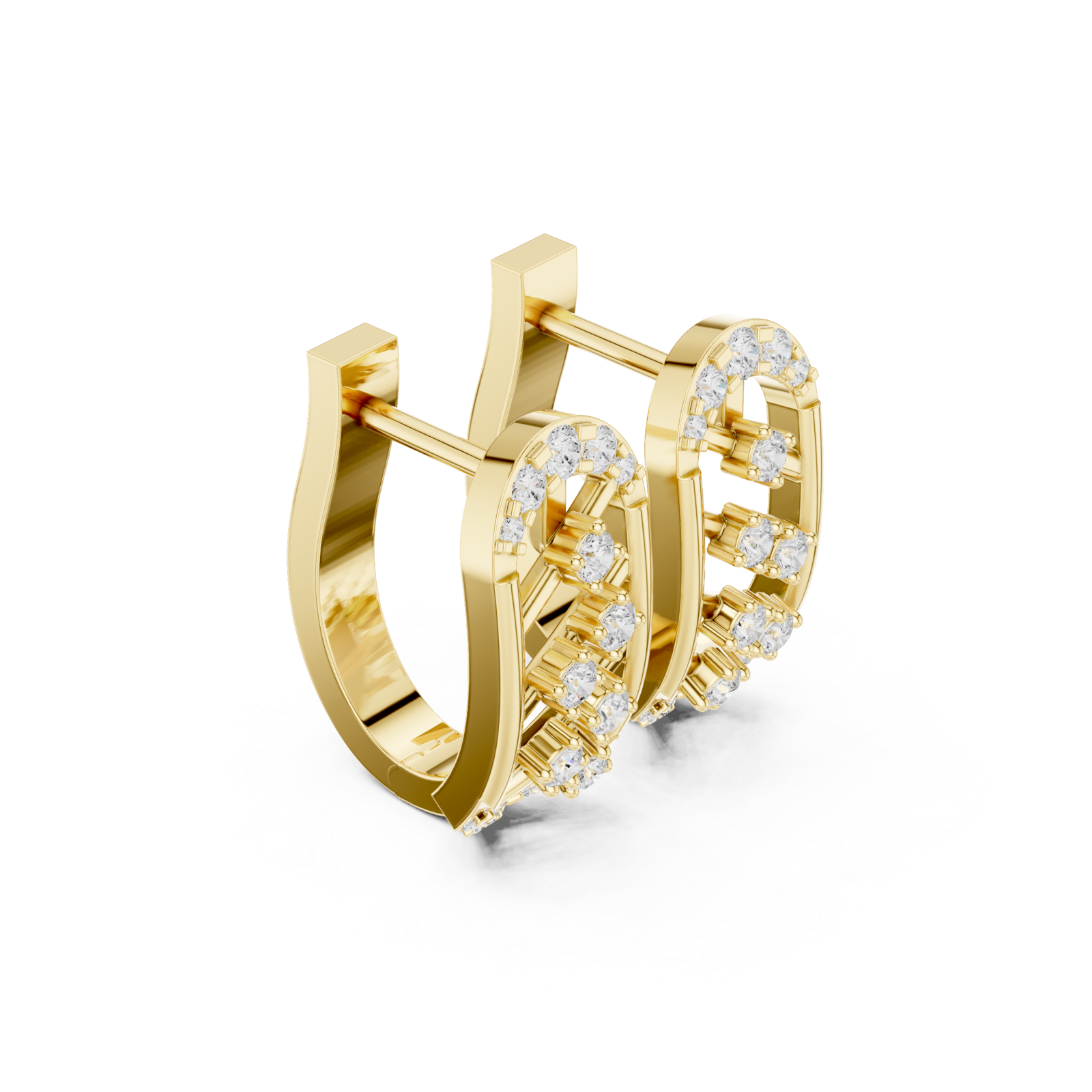  Gold Radiant Wave Studs Left View