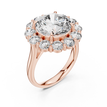  Rose Gold Aurora Halo Signature Solitaire Ring Right View