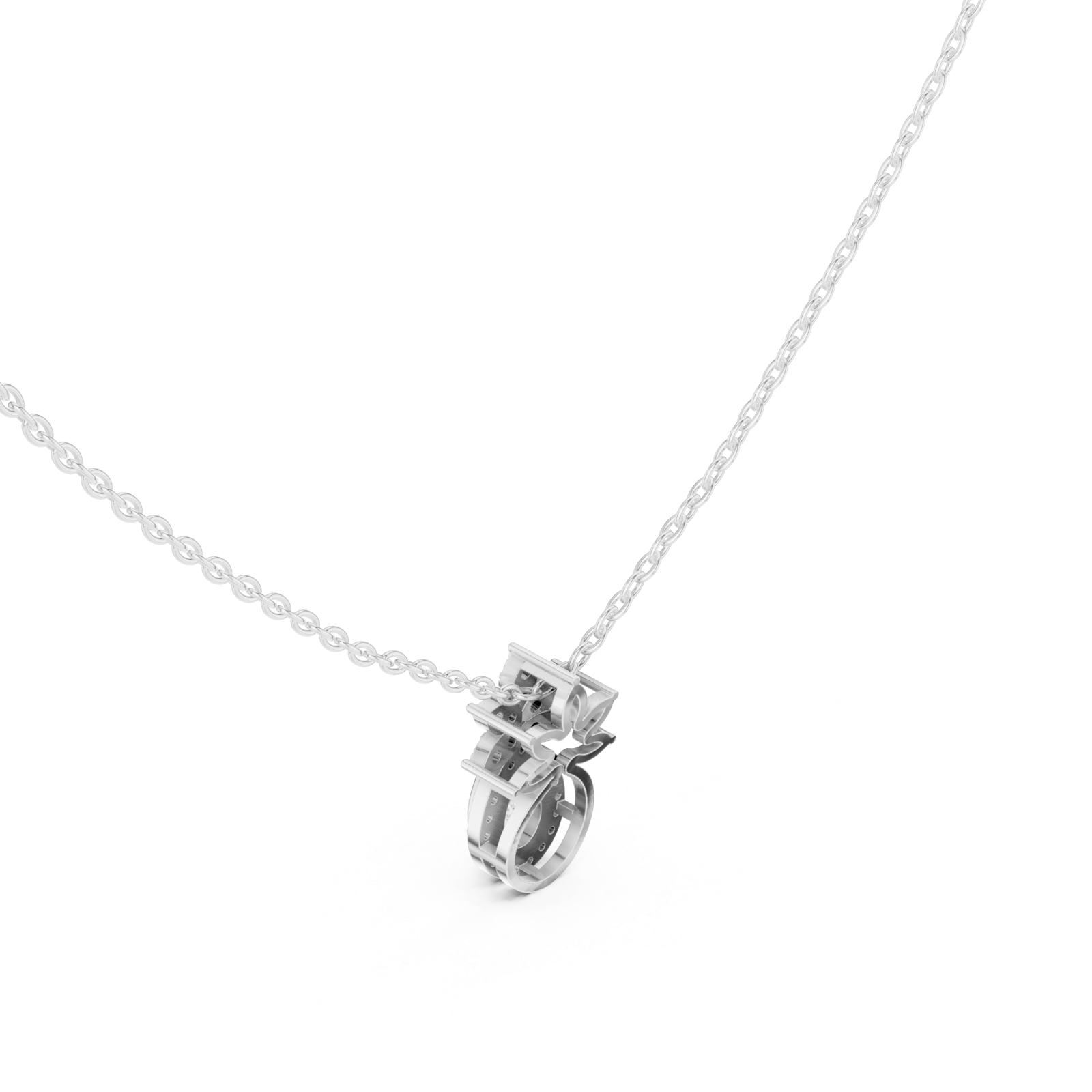  White Gold Radiant Interlocking Unity Pendant Right View
