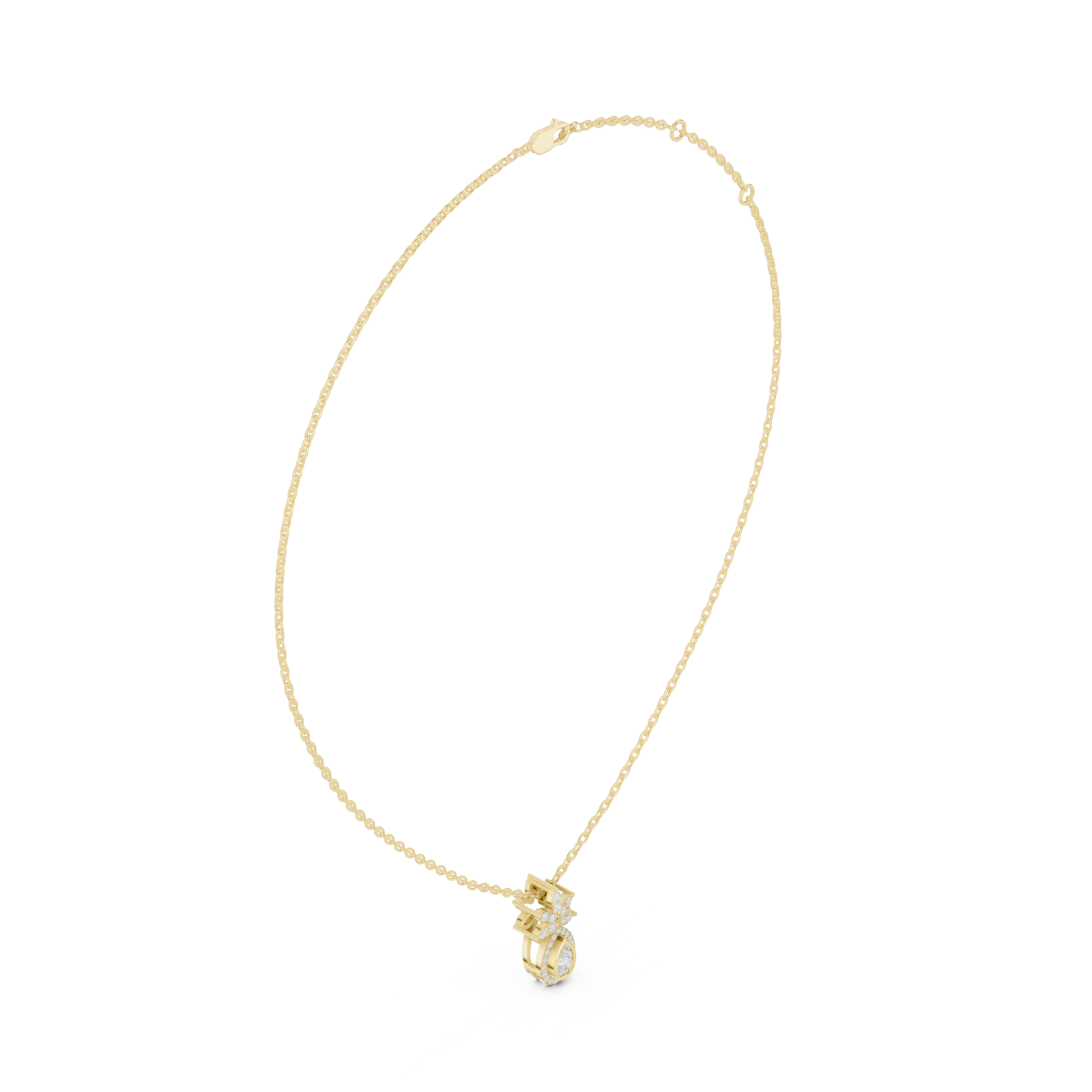  Gold Radiant Interlocking Unity Pendant Left View
