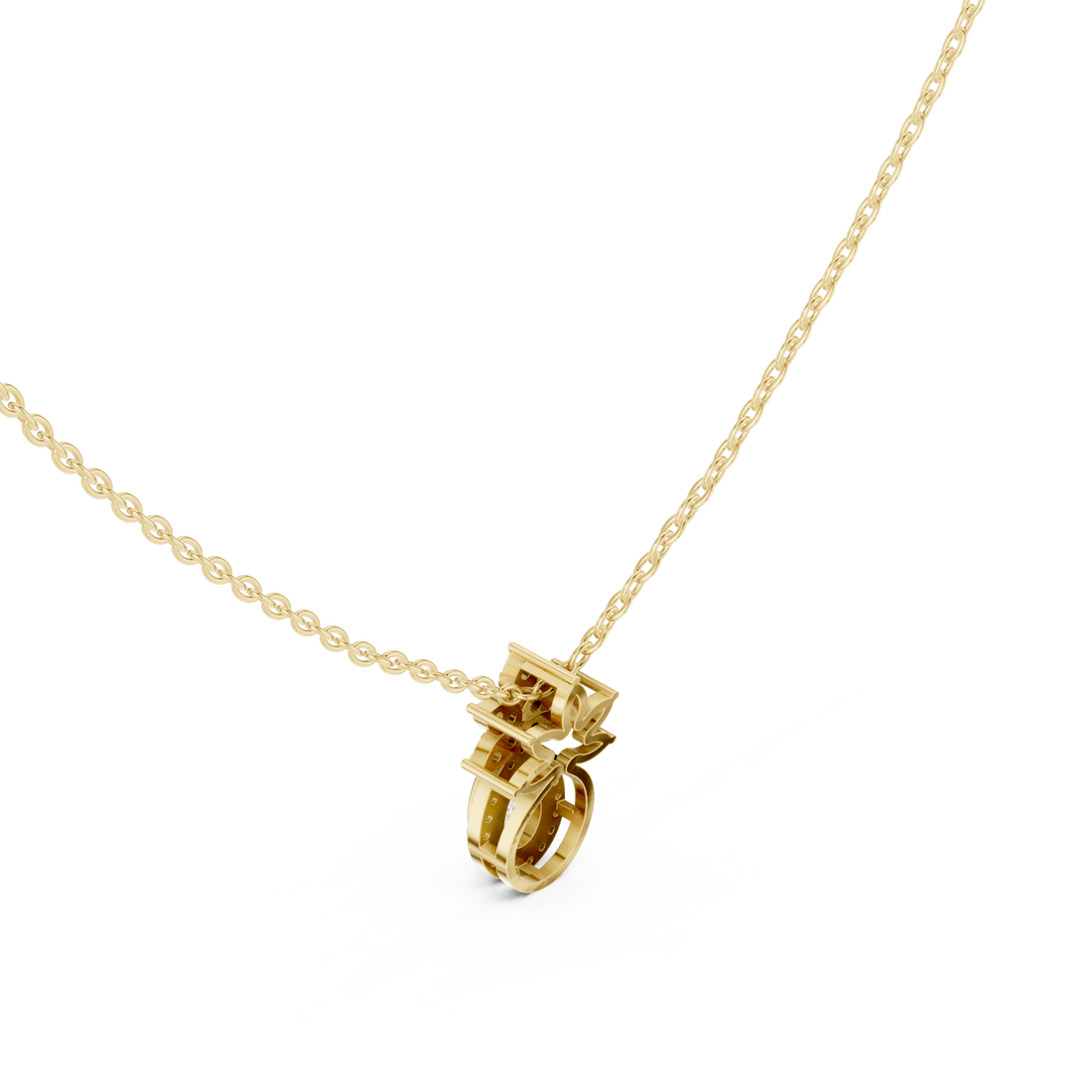 Gold Radiant Interlocking Unity Pendant Right View