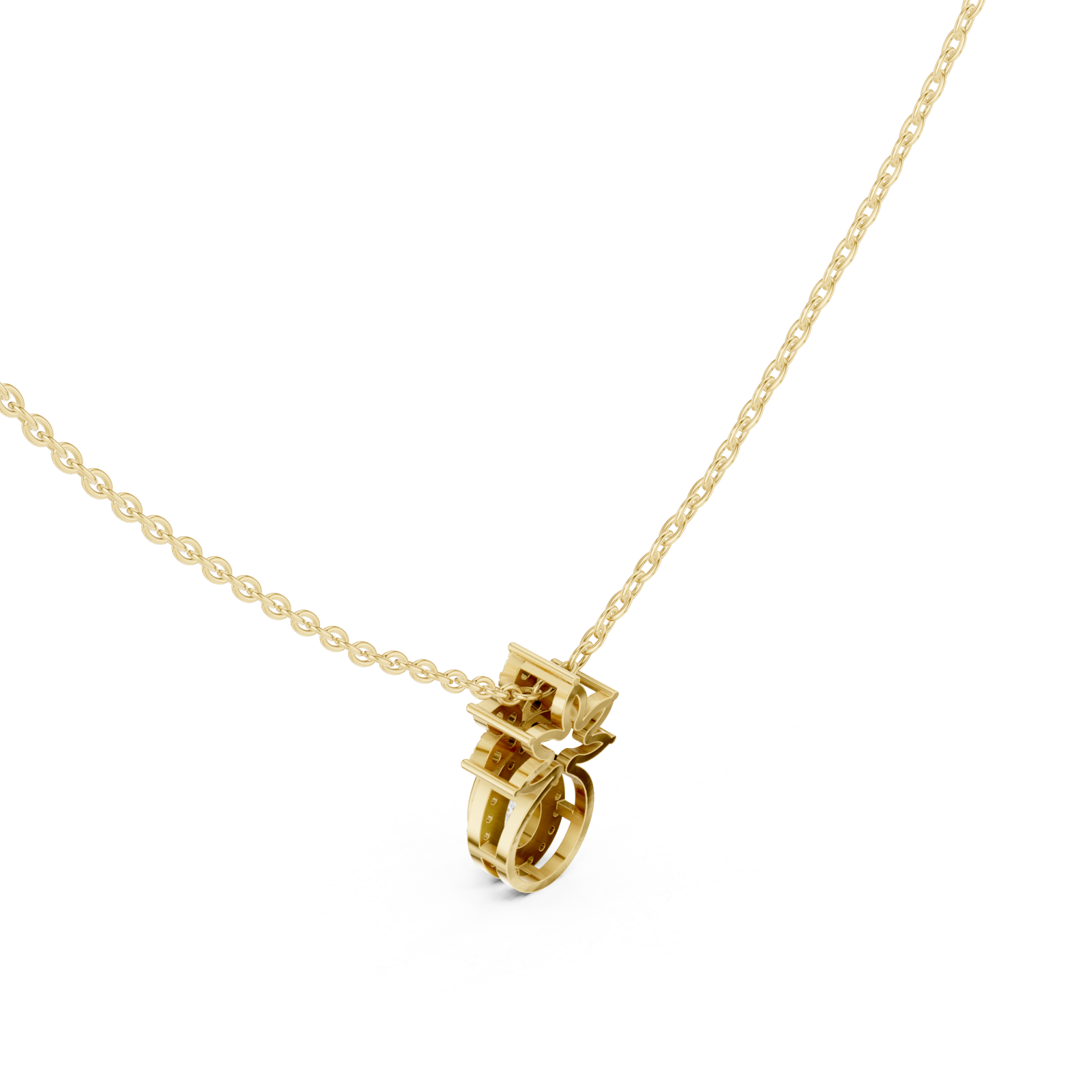 Gold Radiant Interlocking Unity Pendant Right View