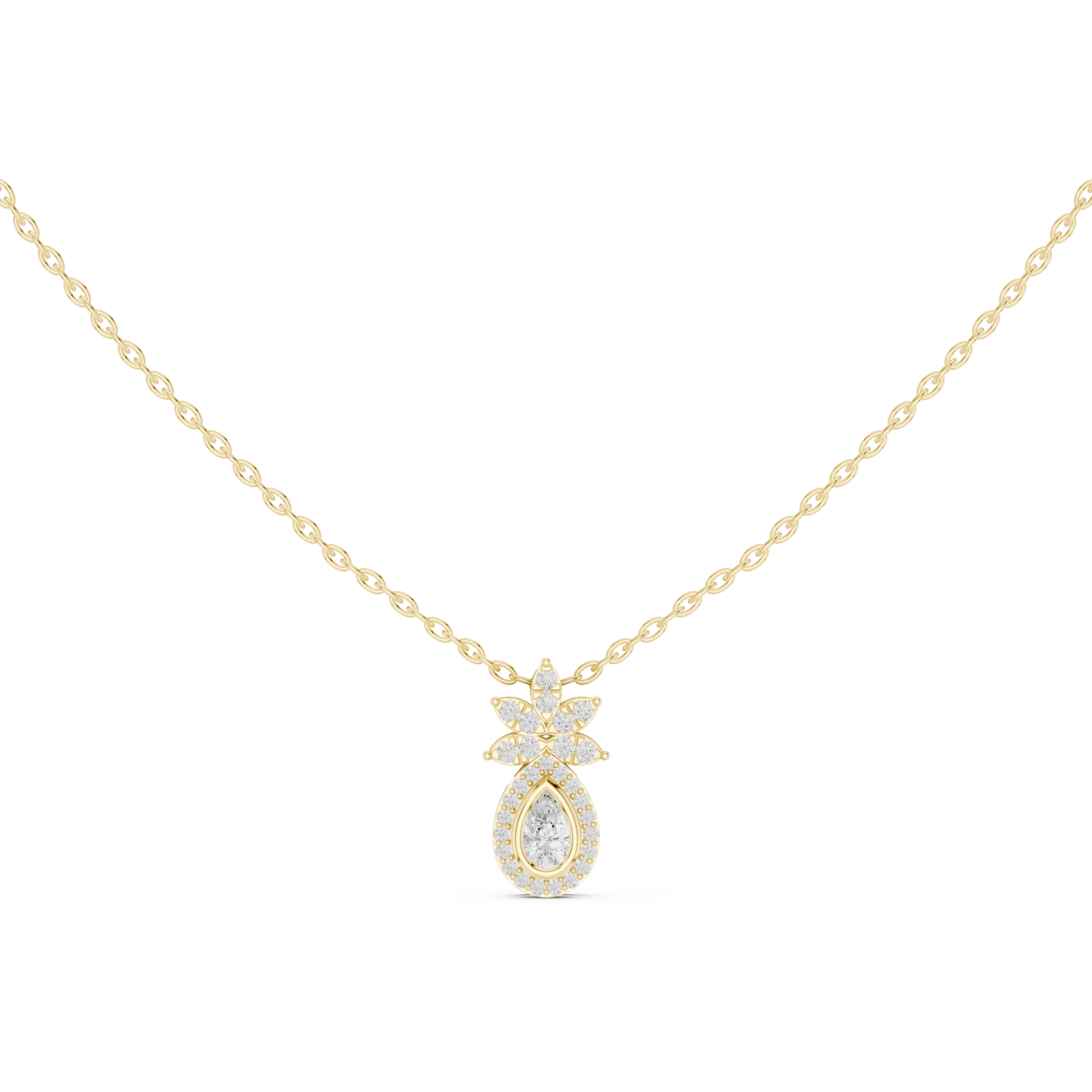  Gold Radiant Interlocking Unity Pendant Front View