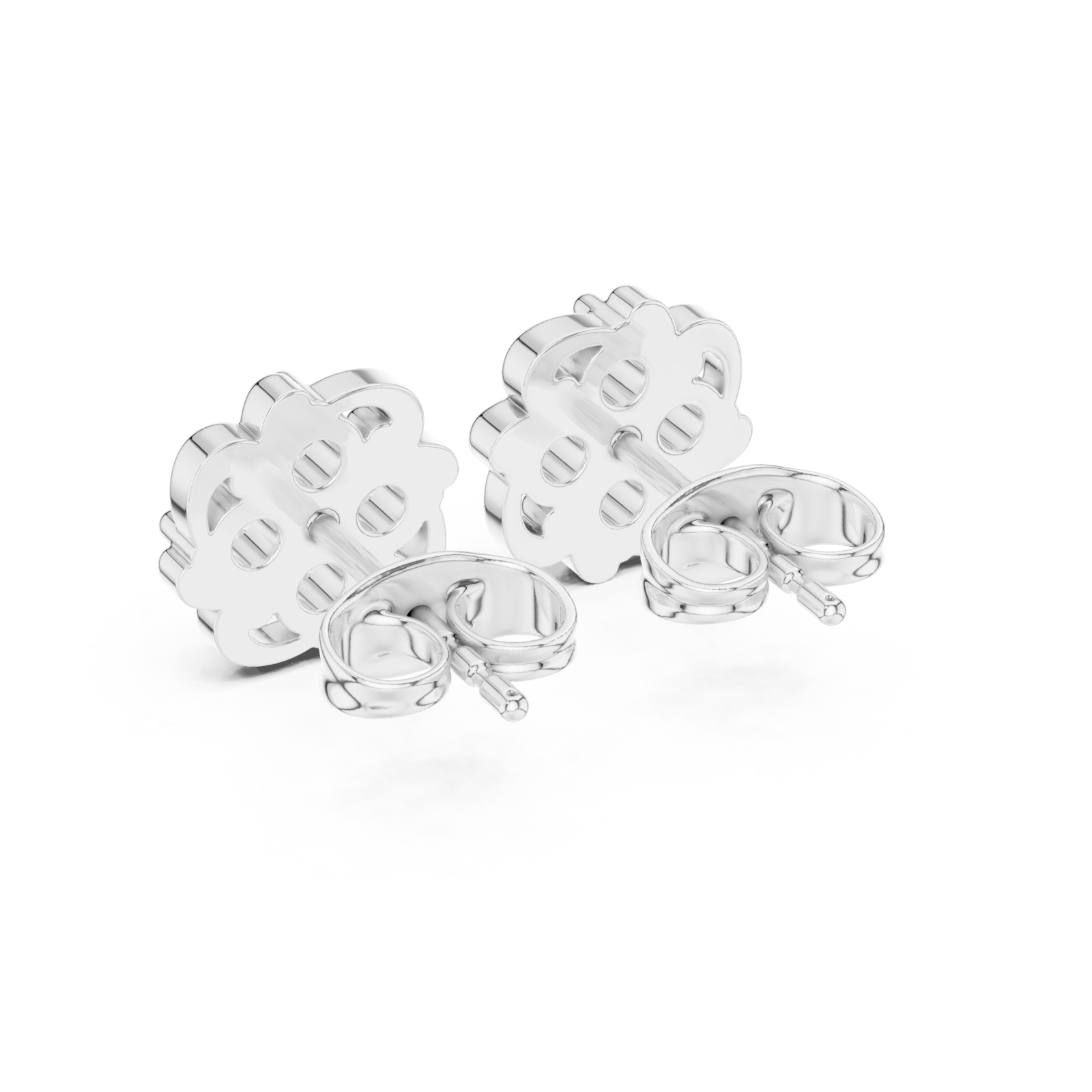  White Gold Opulent Vintage Radiance Studs Side View