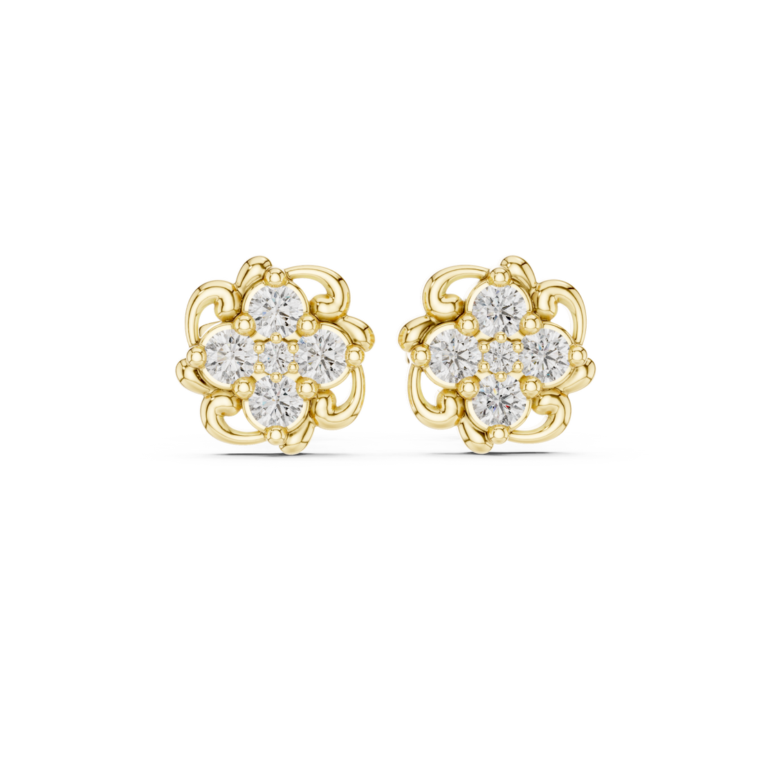 Gold Opulent Vintage Radiance Studs Right View