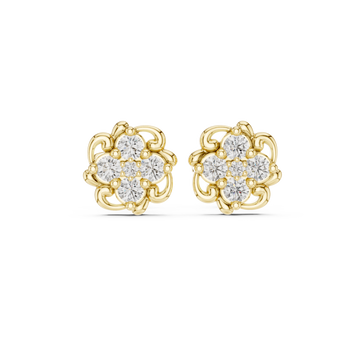  Gold Opulent Vintage Radiance Studs Front View