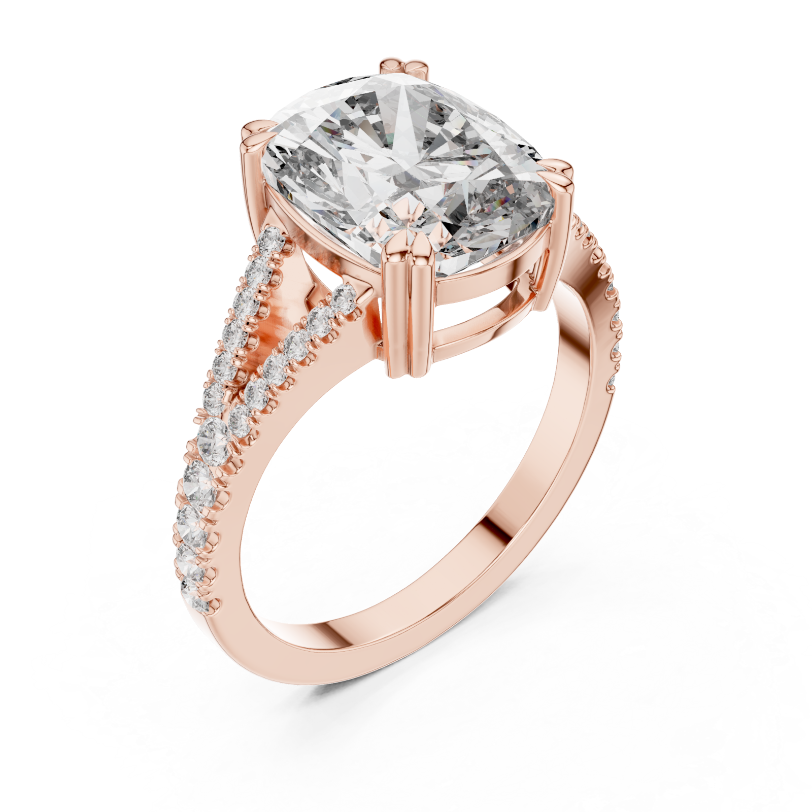  Rose Gold Infinite Grace Cushion Solitaire Ring Right View