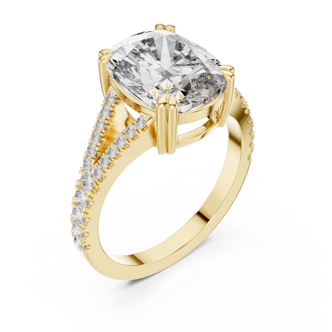 Gold Infinite Grace Cushion Solitaire Ring Right View