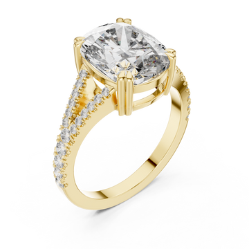 Gold Infinite Grace Cushion Solitaire Ring Right View