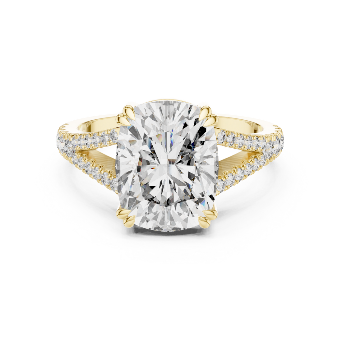 Gold Infinite Grace Cushion Solitaire Ring Right View