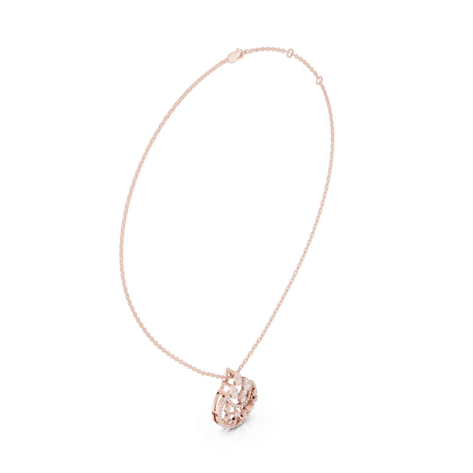  Rose Gold Serene Wishes Belle Loop Pendant Left View