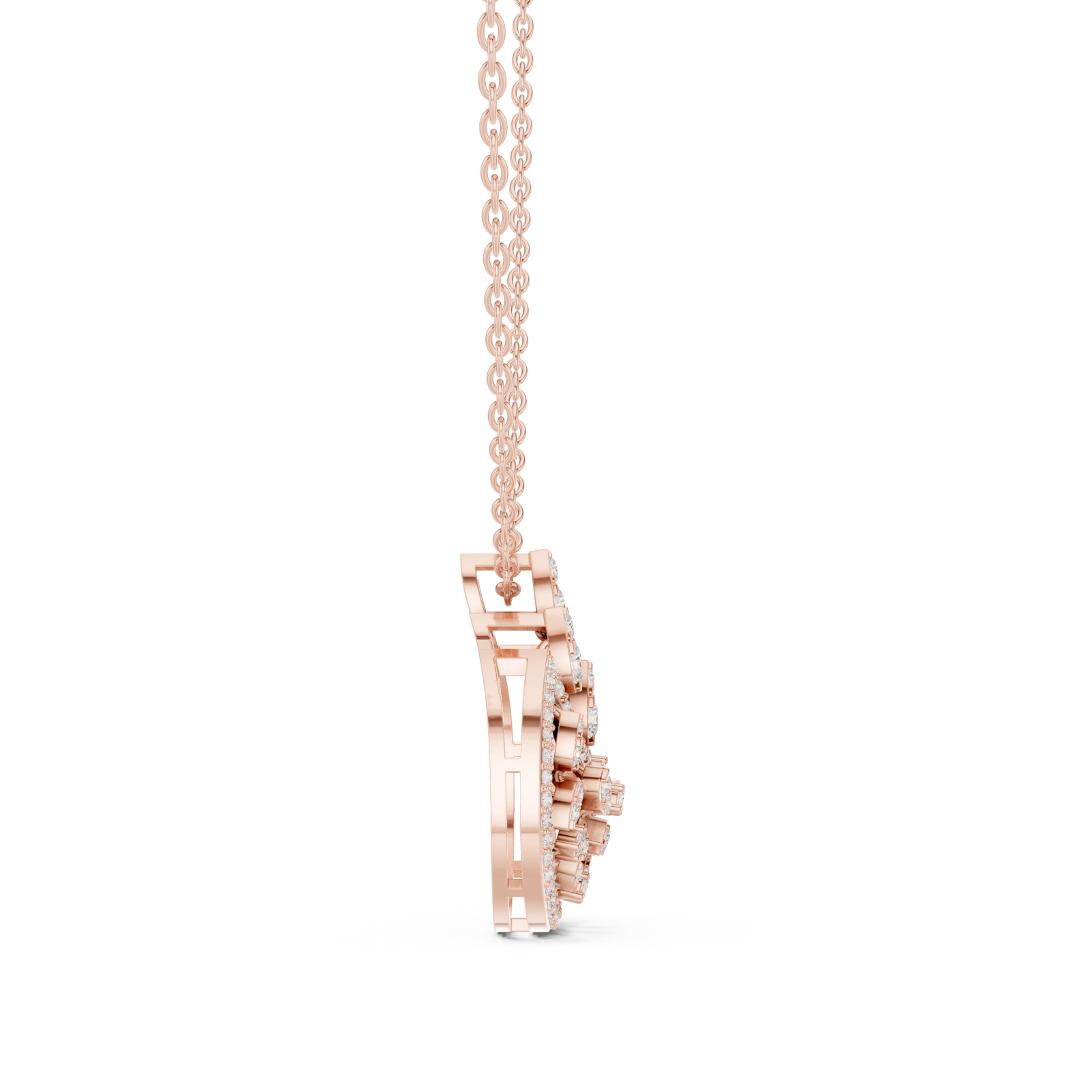  Rose Gold Serene Wishes Belle Loop Pendant Side View
