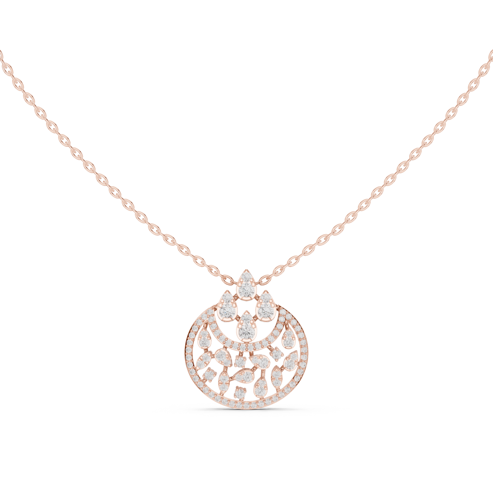  Rose Gold Serene Wishes Belle Loop Pendant Front View