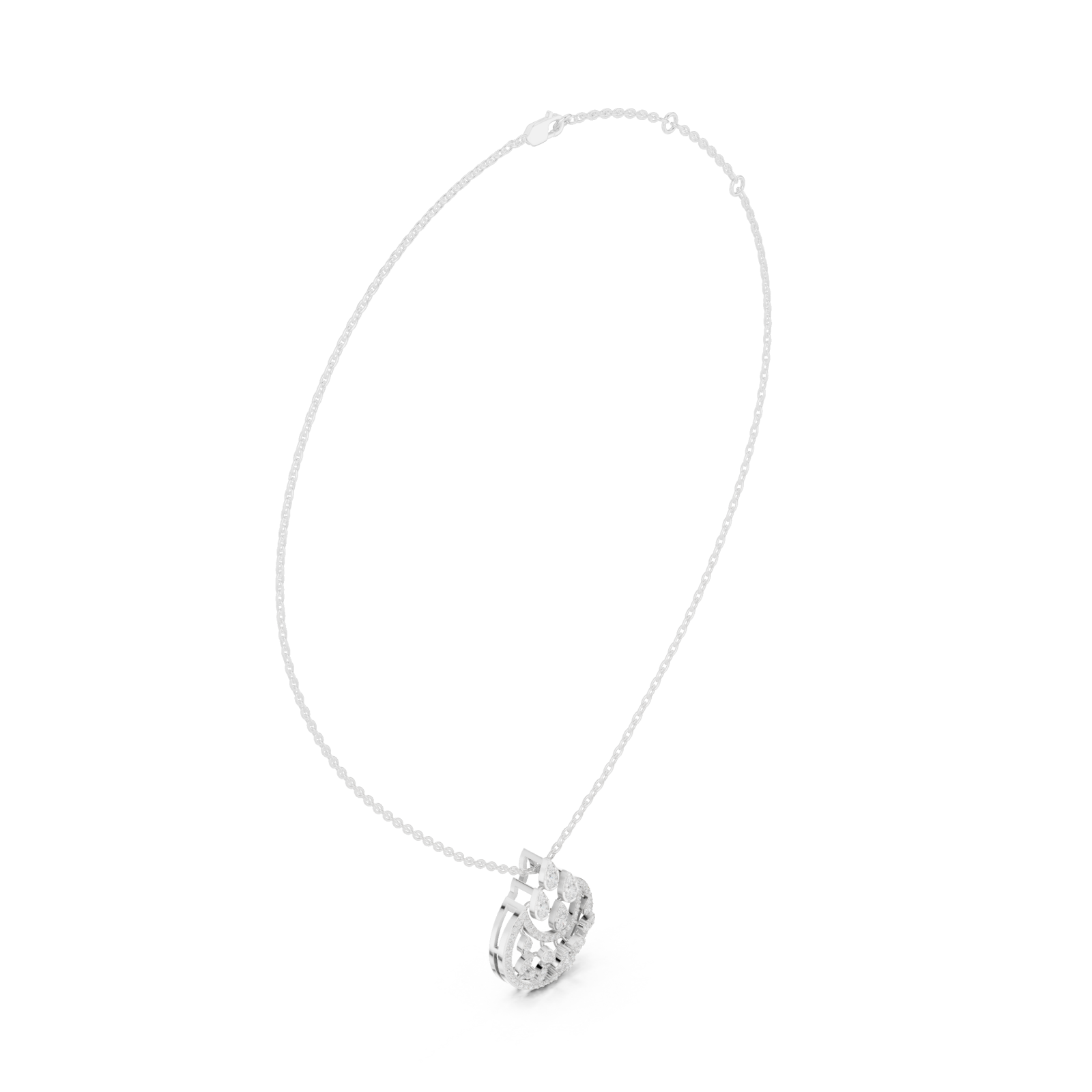  White Gold Serene Wishes Belle Loop Pendant Left View