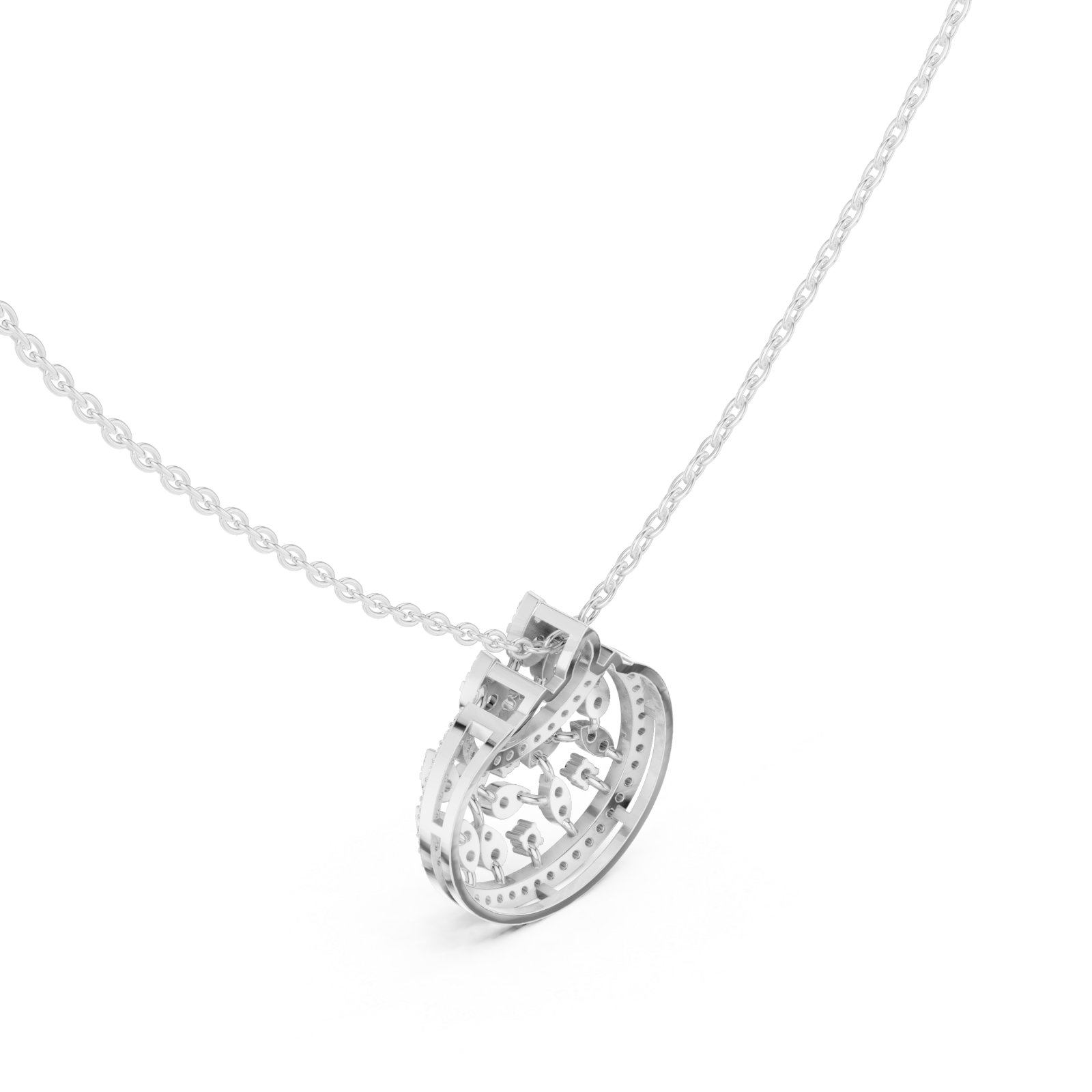  White Gold Serene Wishes Belle Loop Pendant Right View
