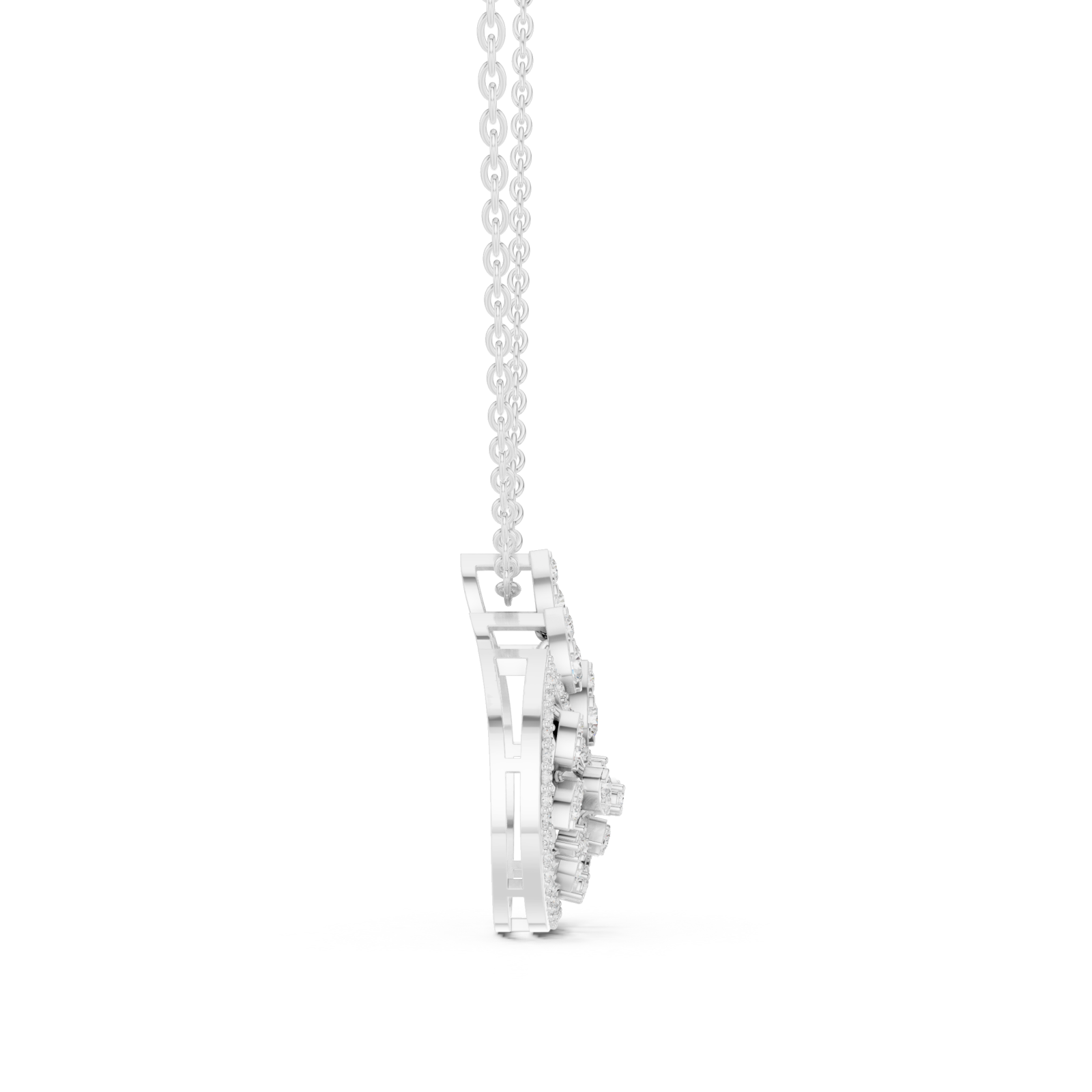  White Gold Serene Wishes Belle Loop Pendant Side View