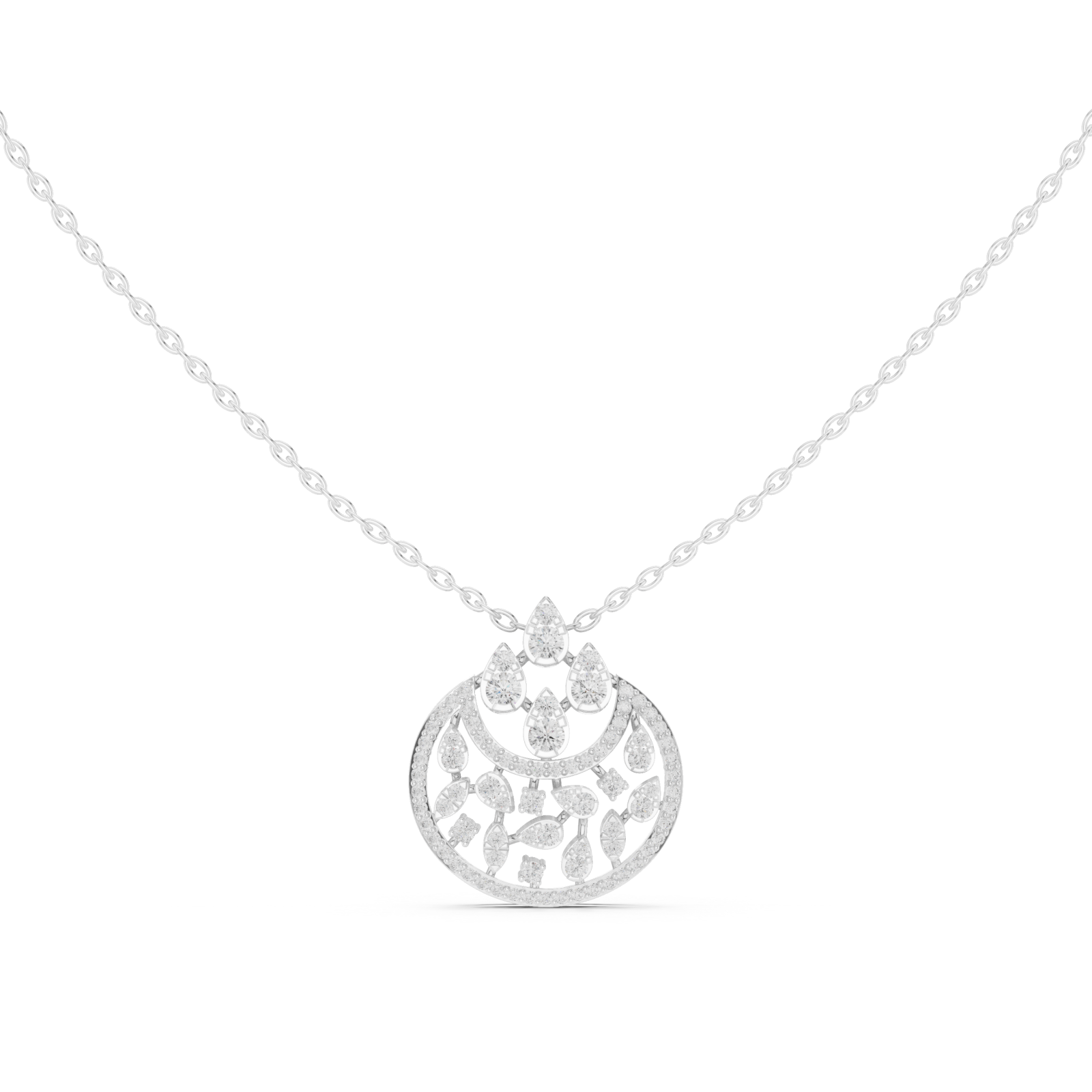  White Gold Serene Wishes Belle Loop Pendant Front View