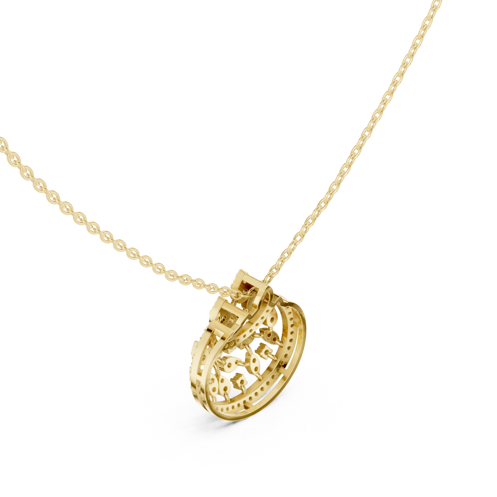 Gold Serene Wishes Belle Loop Pendant Right View