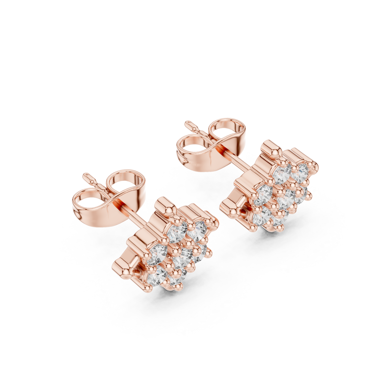  Rose Gold Midnight Shimmer Stud Earrings Right View