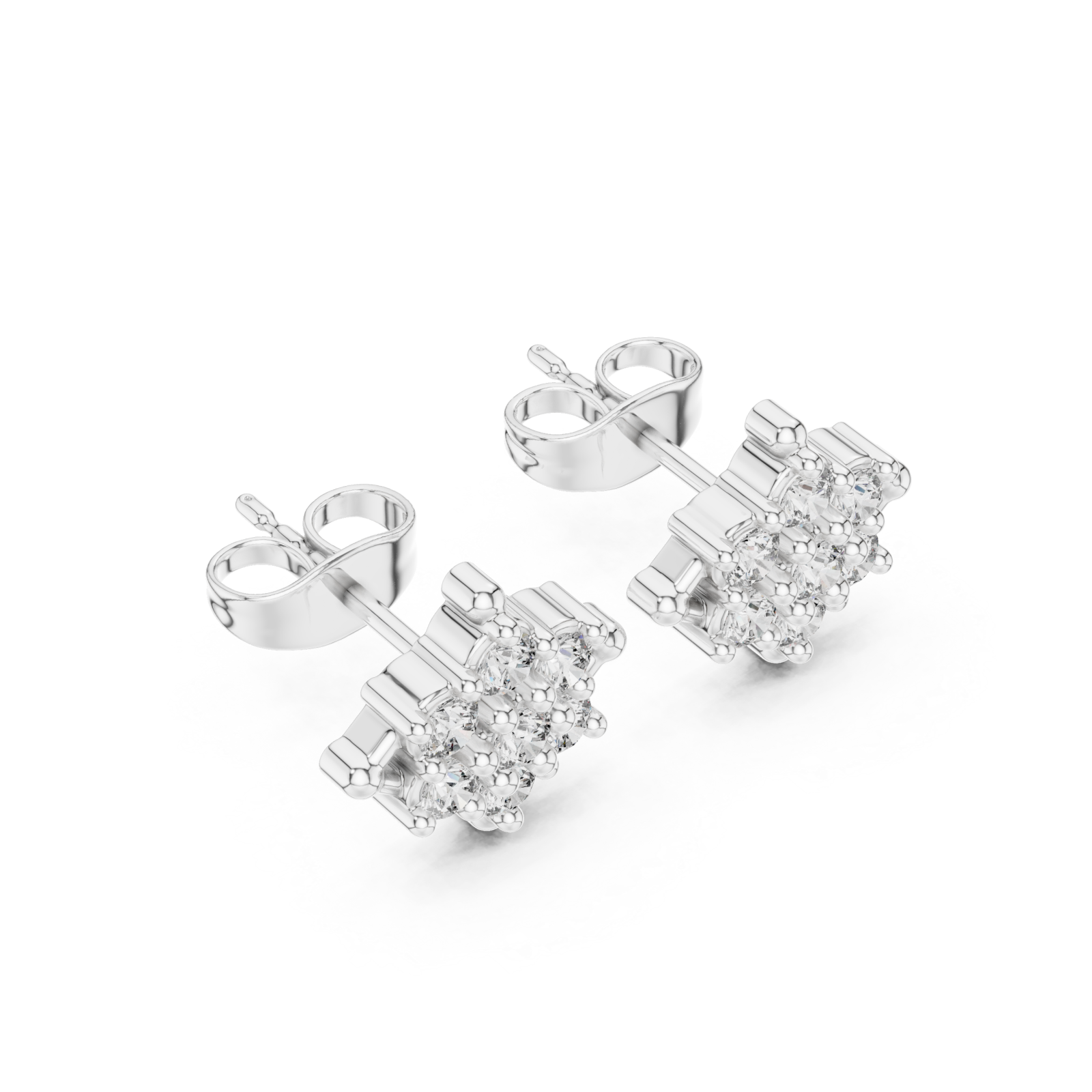  White Gold Midnight Shimmer Stud Earrings Right View