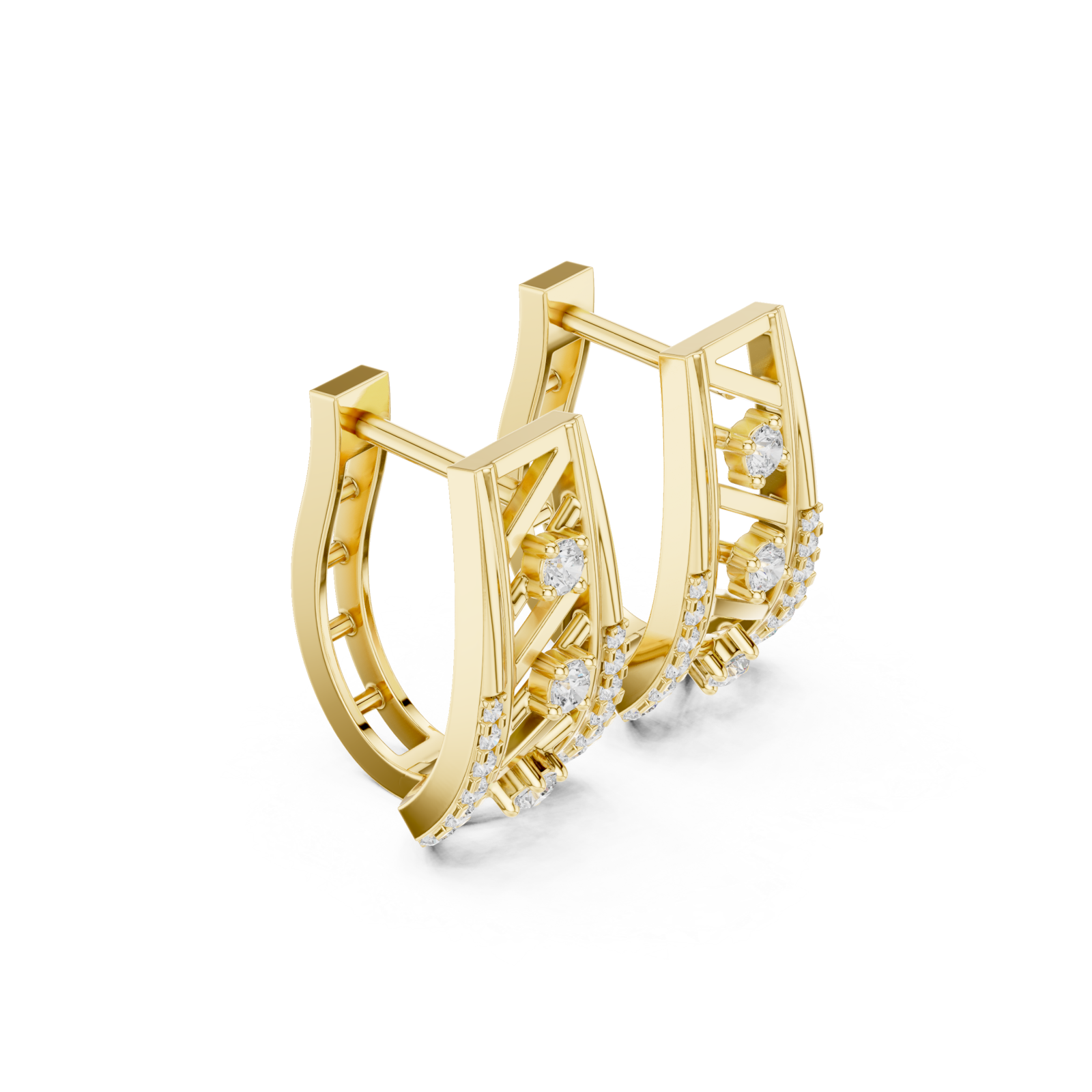  Gold Midnight Shimmer Stud Earrings Left View