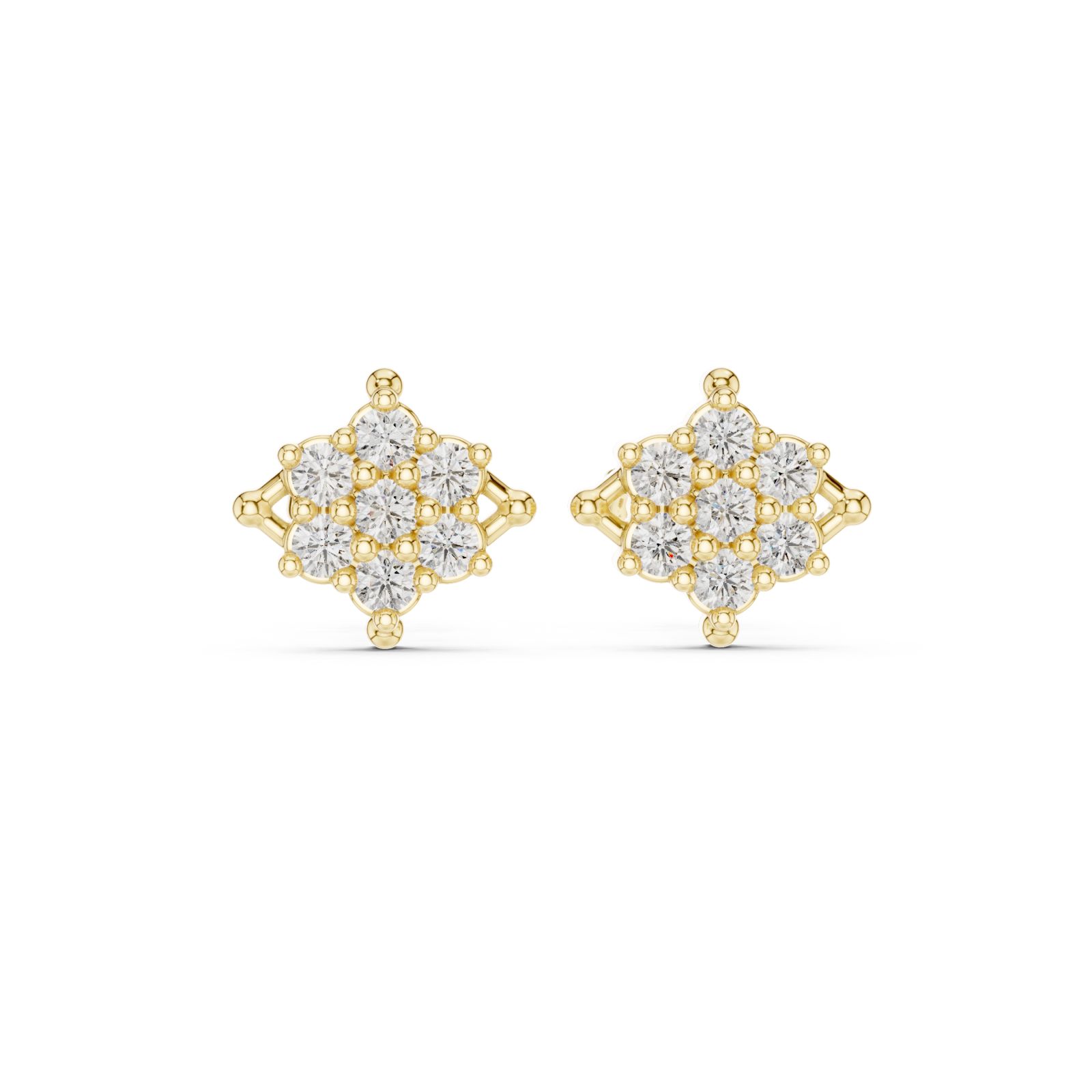  Gold Midnight Shimmer Stud Earrings Front View