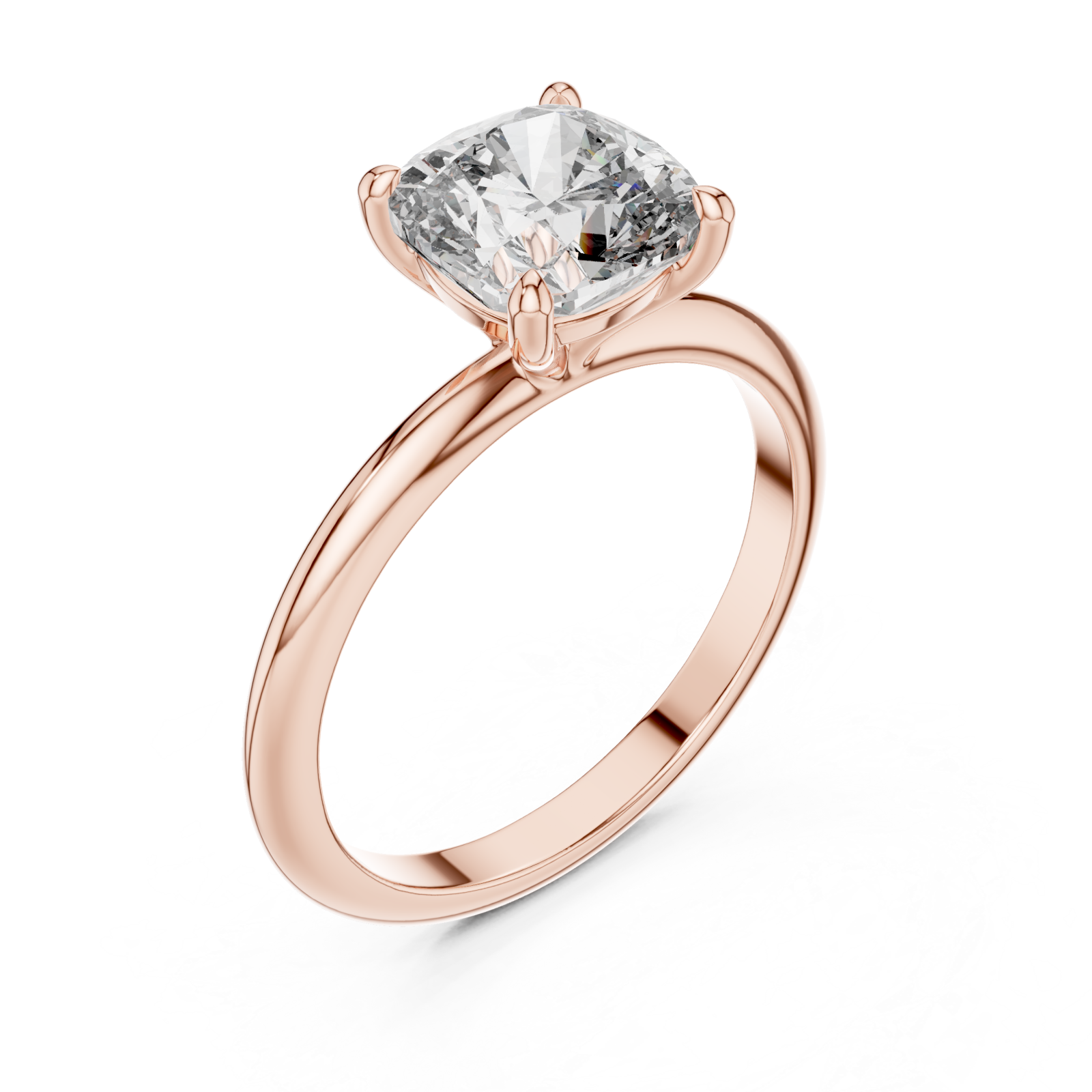  Rose Gold Enchanted Whisper Classic Solitaire Band Right View