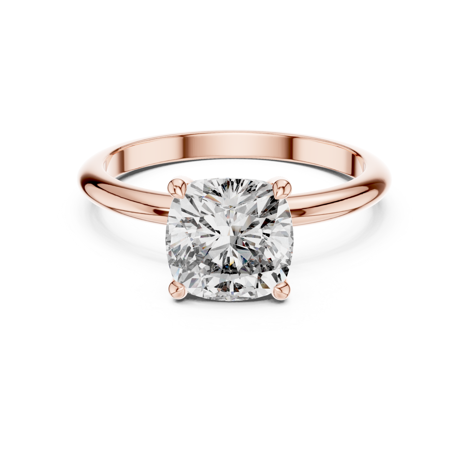  Rose Gold Enchanted Whisper Classic Solitaire Band Front View