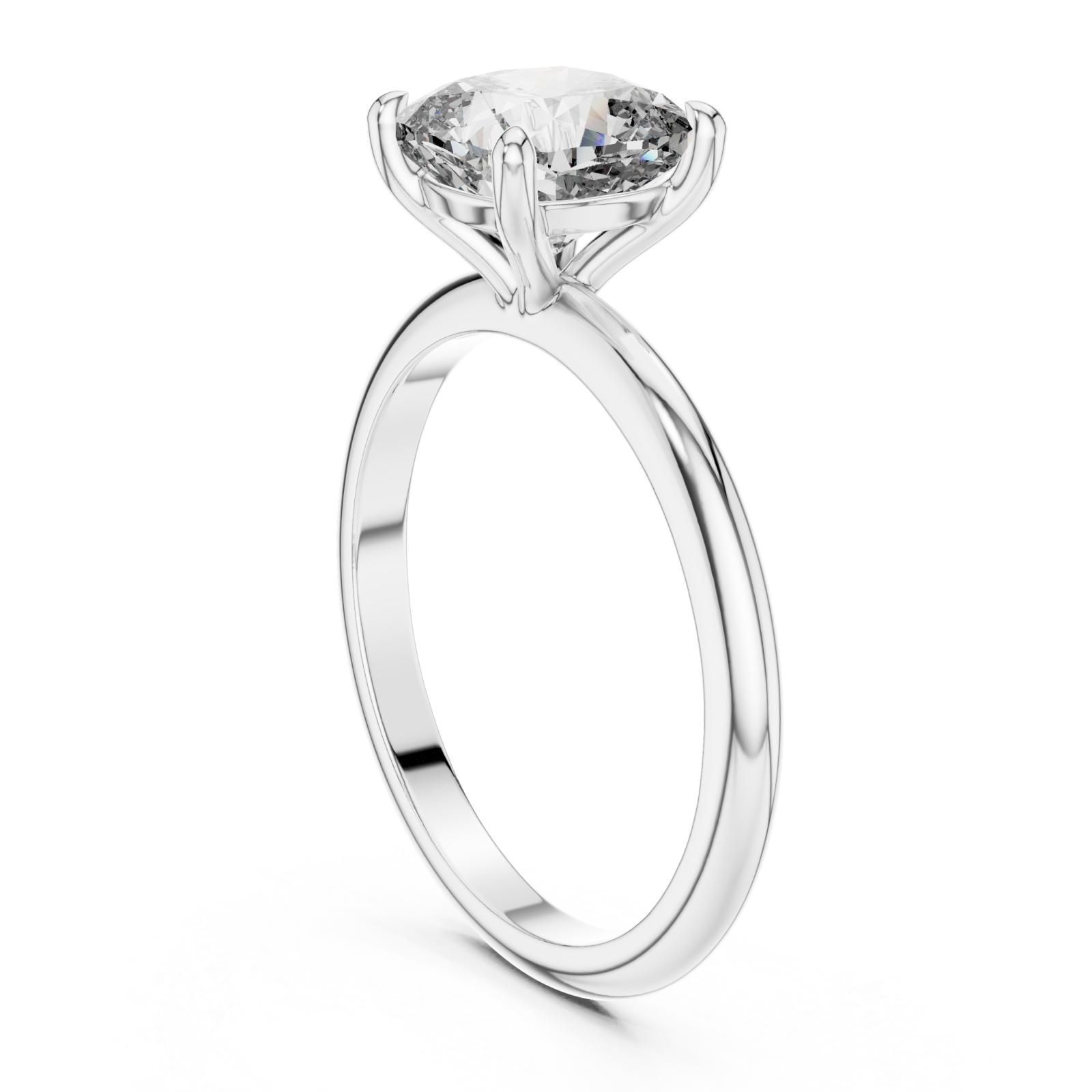  White Gold Enchanted Whisper Classic Solitaire Band Left View