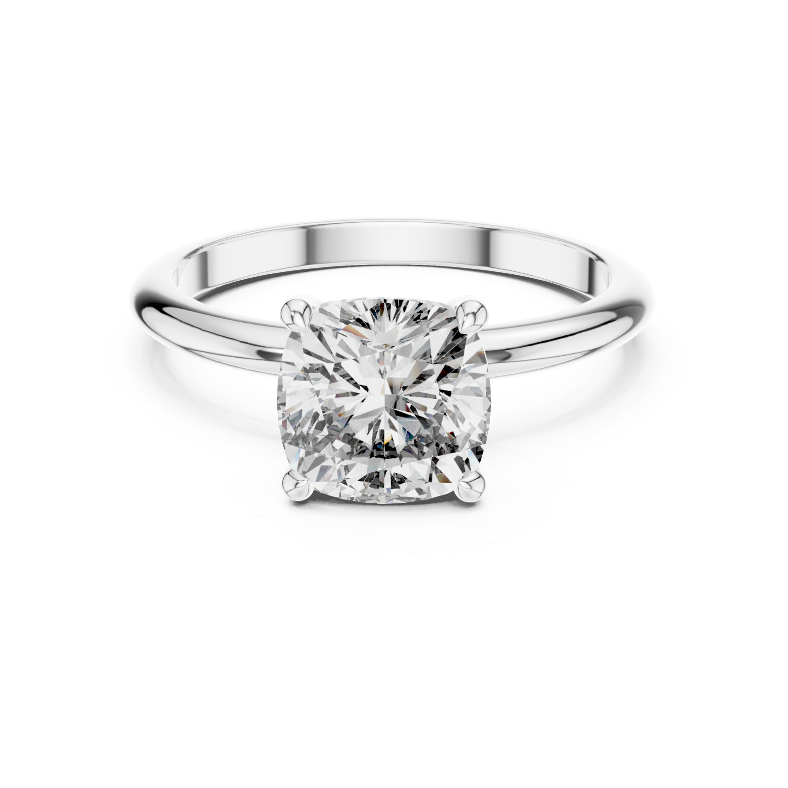  White Gold Enchanted Whisper Classic Solitaire Band Front View